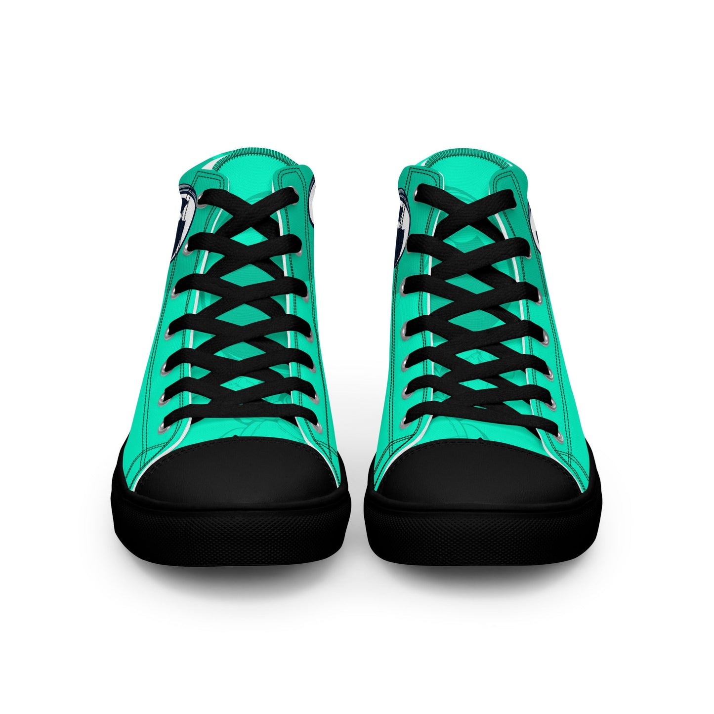 Unisex high top canvas shoes- Green Astronaut - Shoes