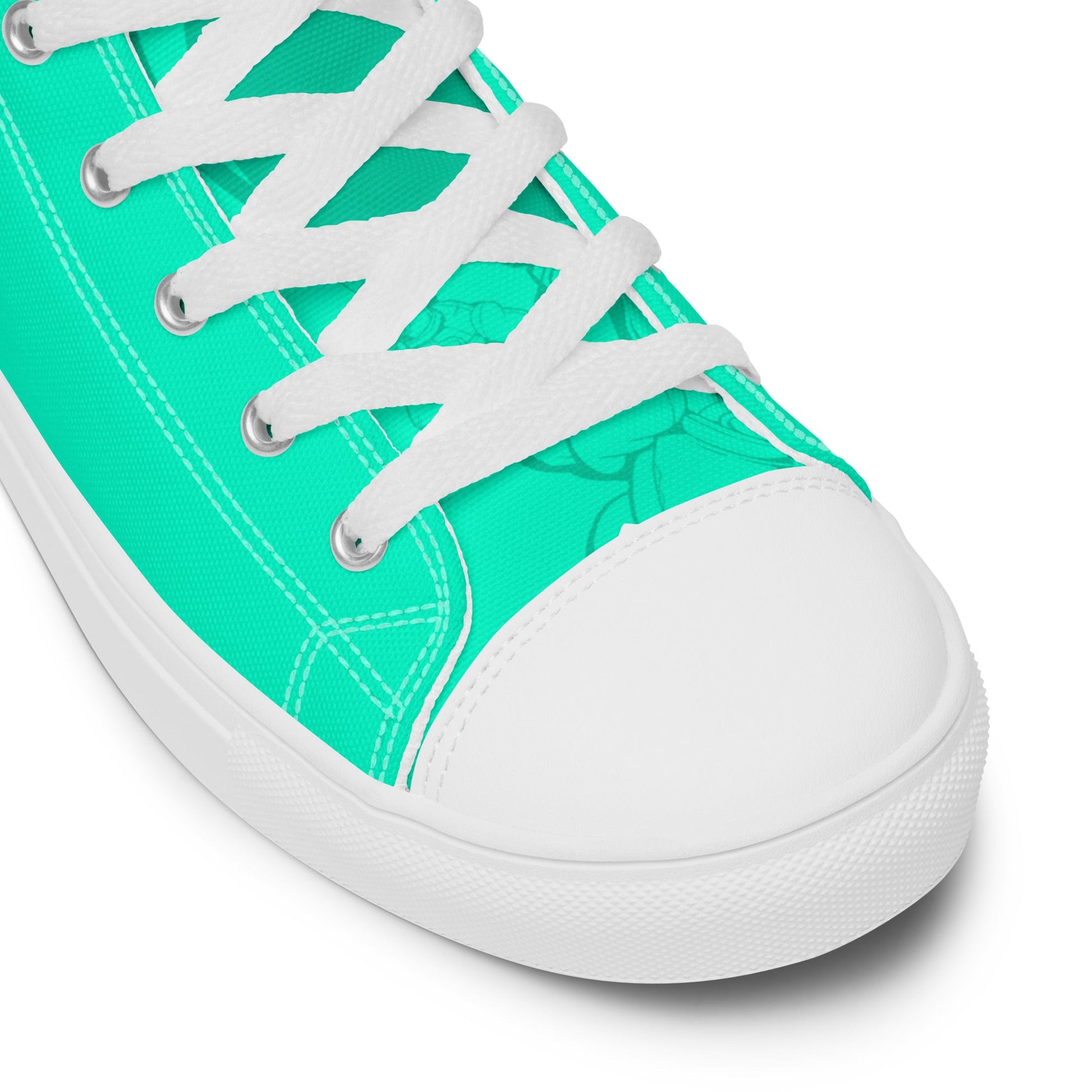 Unisex high top canvas shoes- Green Astronaut - Shoes