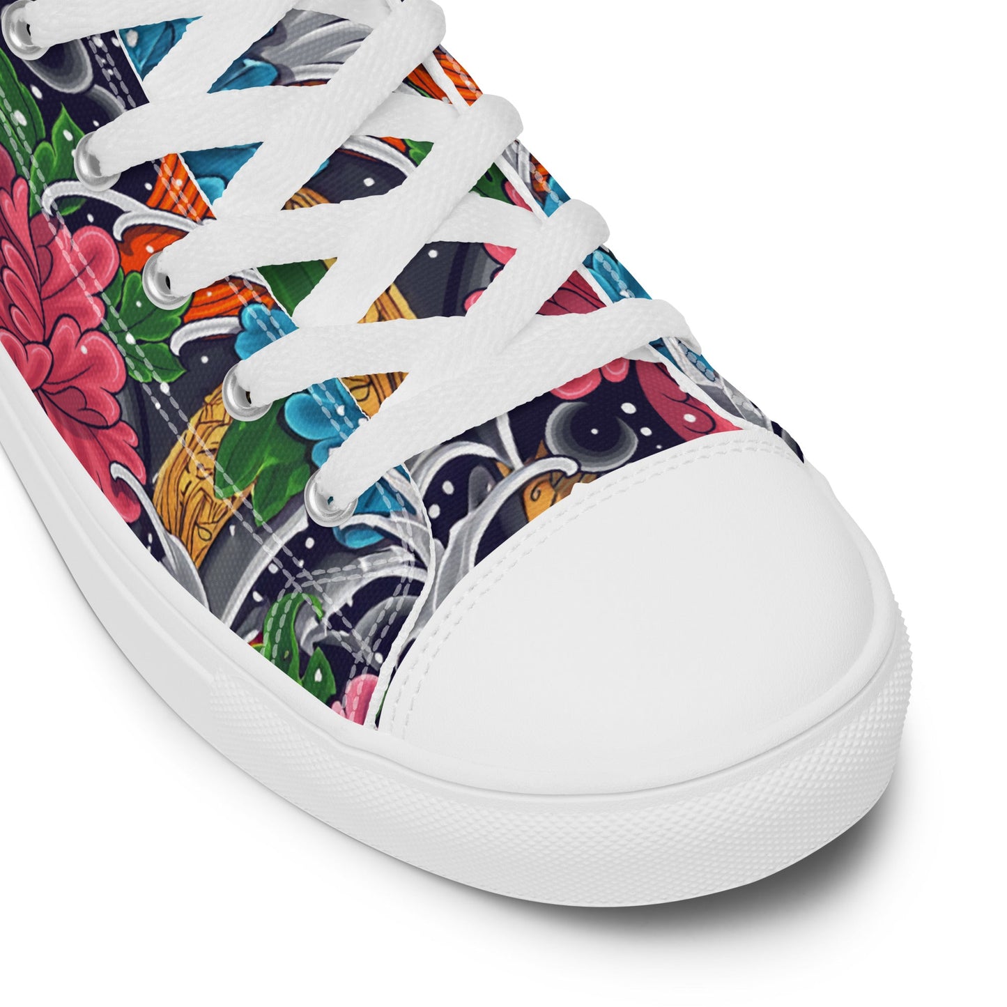 Unisex high top canvas shoes - Koi Fish - Shoes