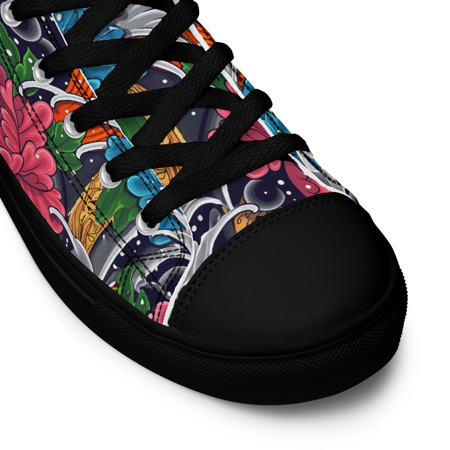 Unisex high top canvas shoes - Koi Fish - Shoes