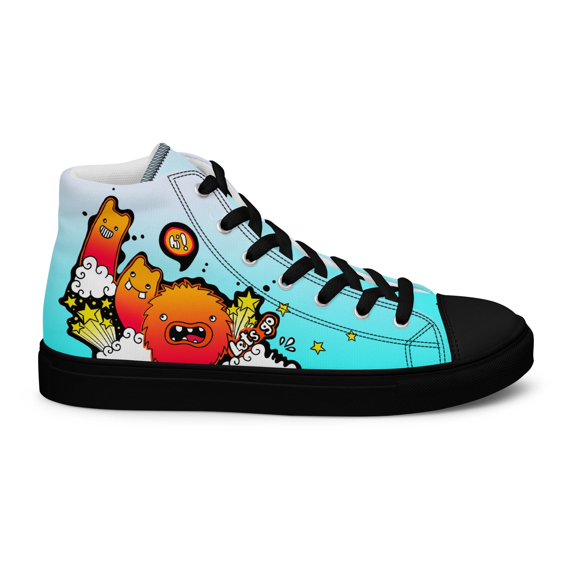 Unisex high top canvas shoes -Let’go - Black / 5 - Shoes