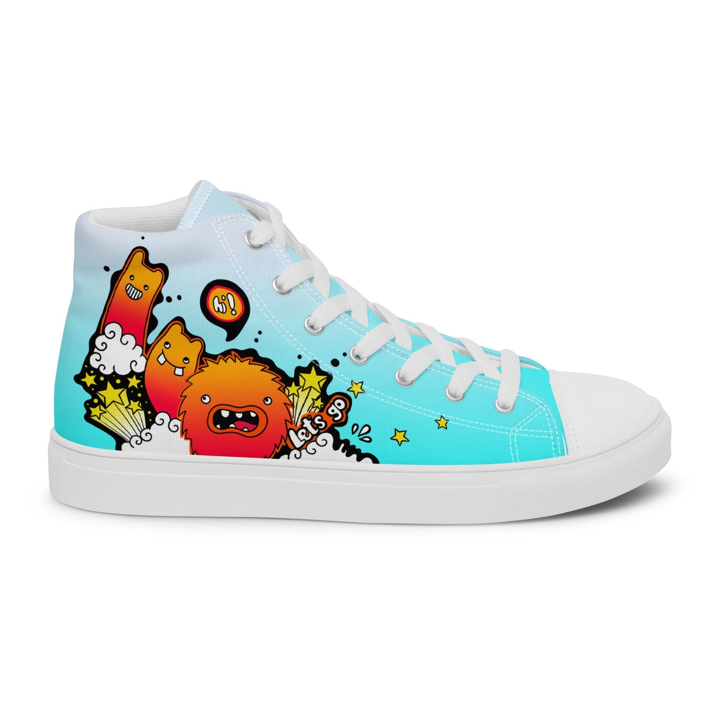Unisex high top canvas shoes -Let’go - White / 5 - Shoes