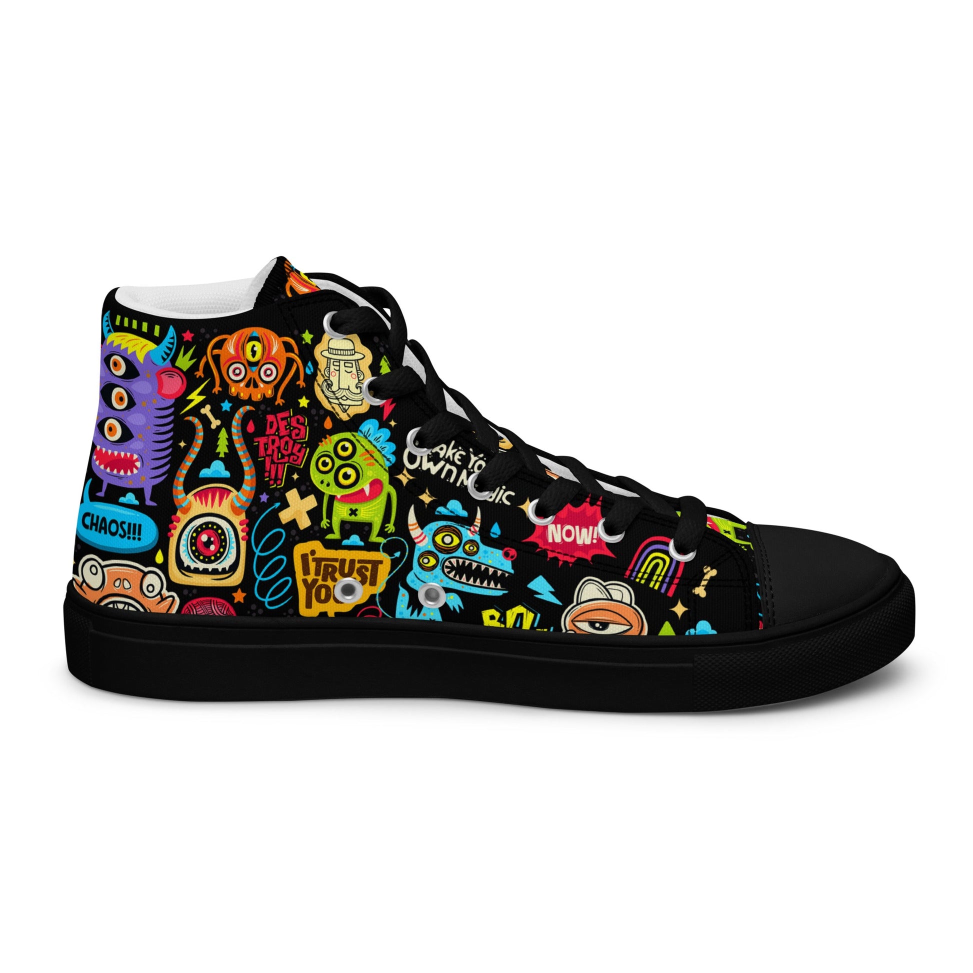 Unisex high top canvas shoes - Little monsters - Shoes