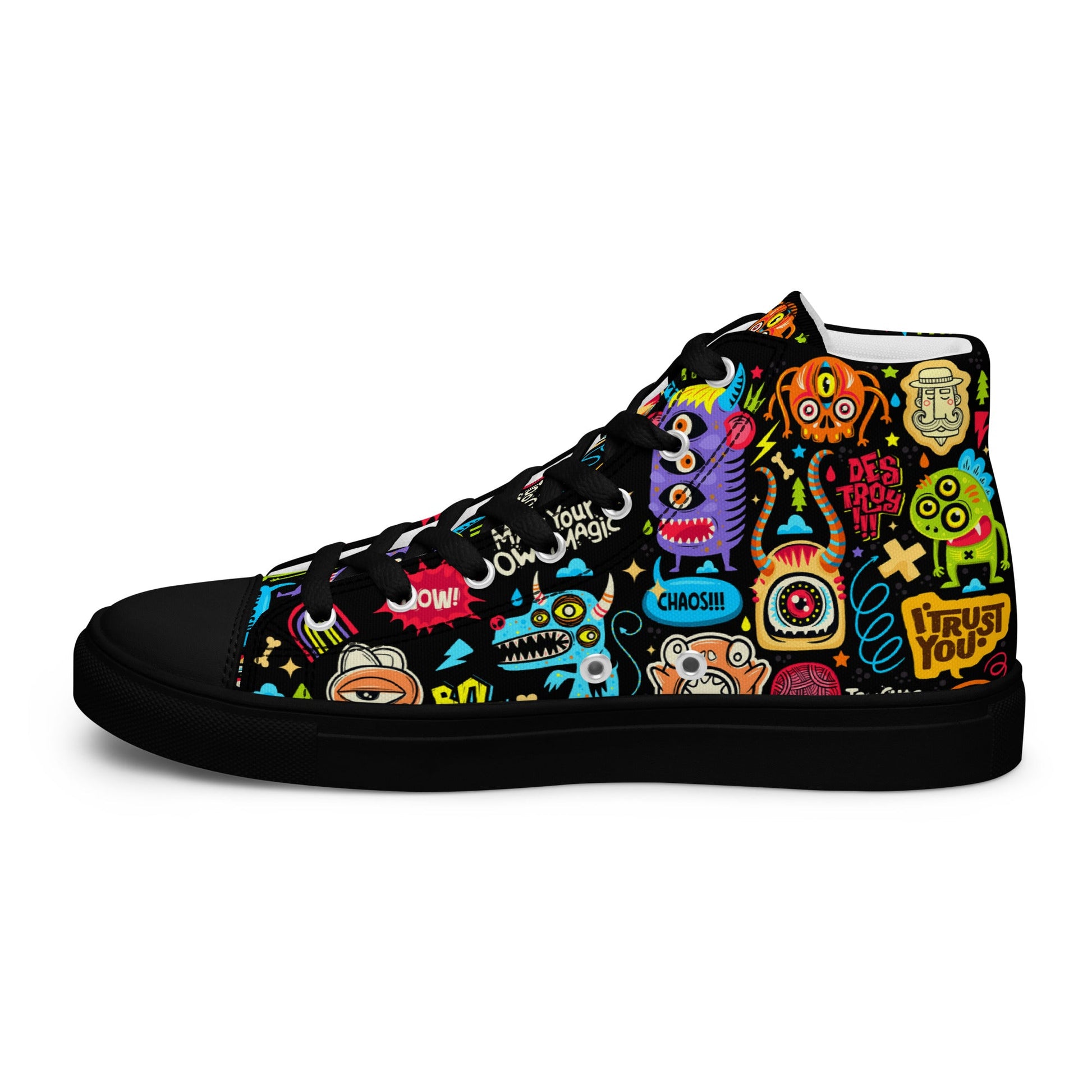 Unisex high top canvas shoes - Little monsters - Shoes