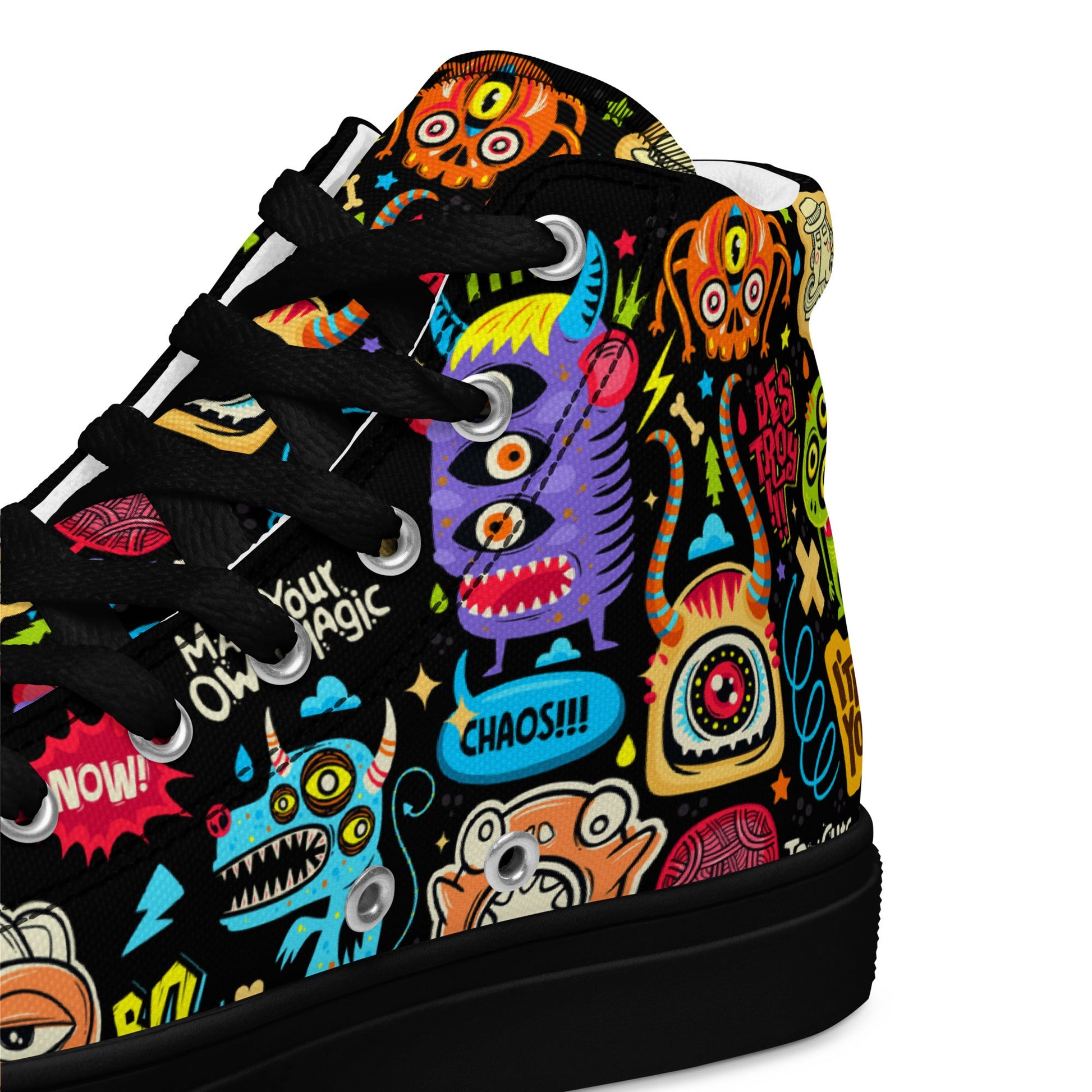 Unisex high top canvas shoes - Little monsters - Shoes