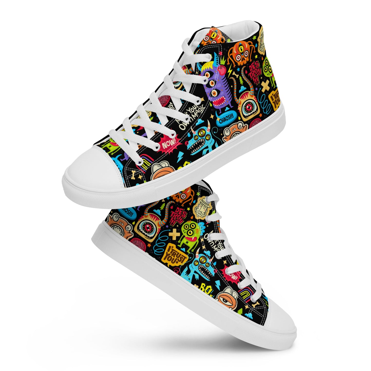 Unisex high top canvas shoes - Little monsters - Shoes