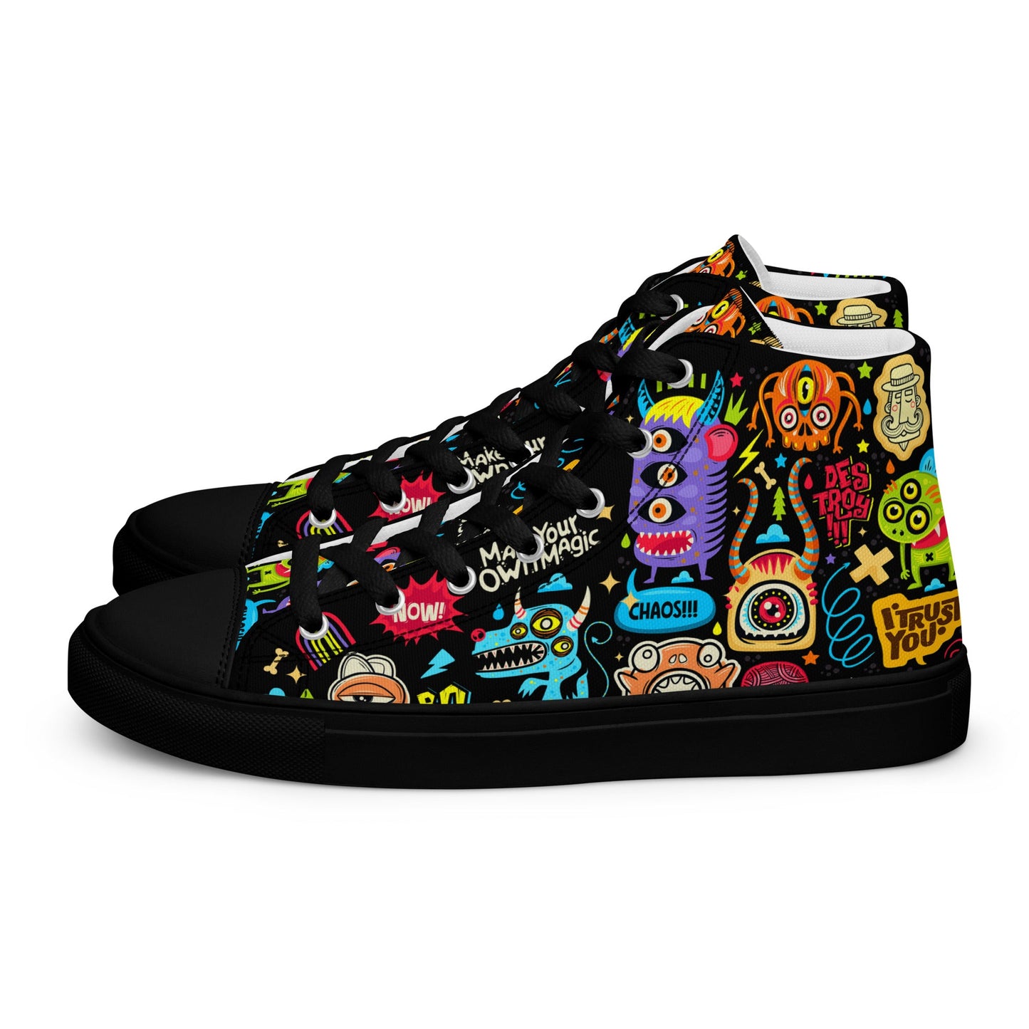 Unisex high top canvas shoes - Little monsters - Shoes
