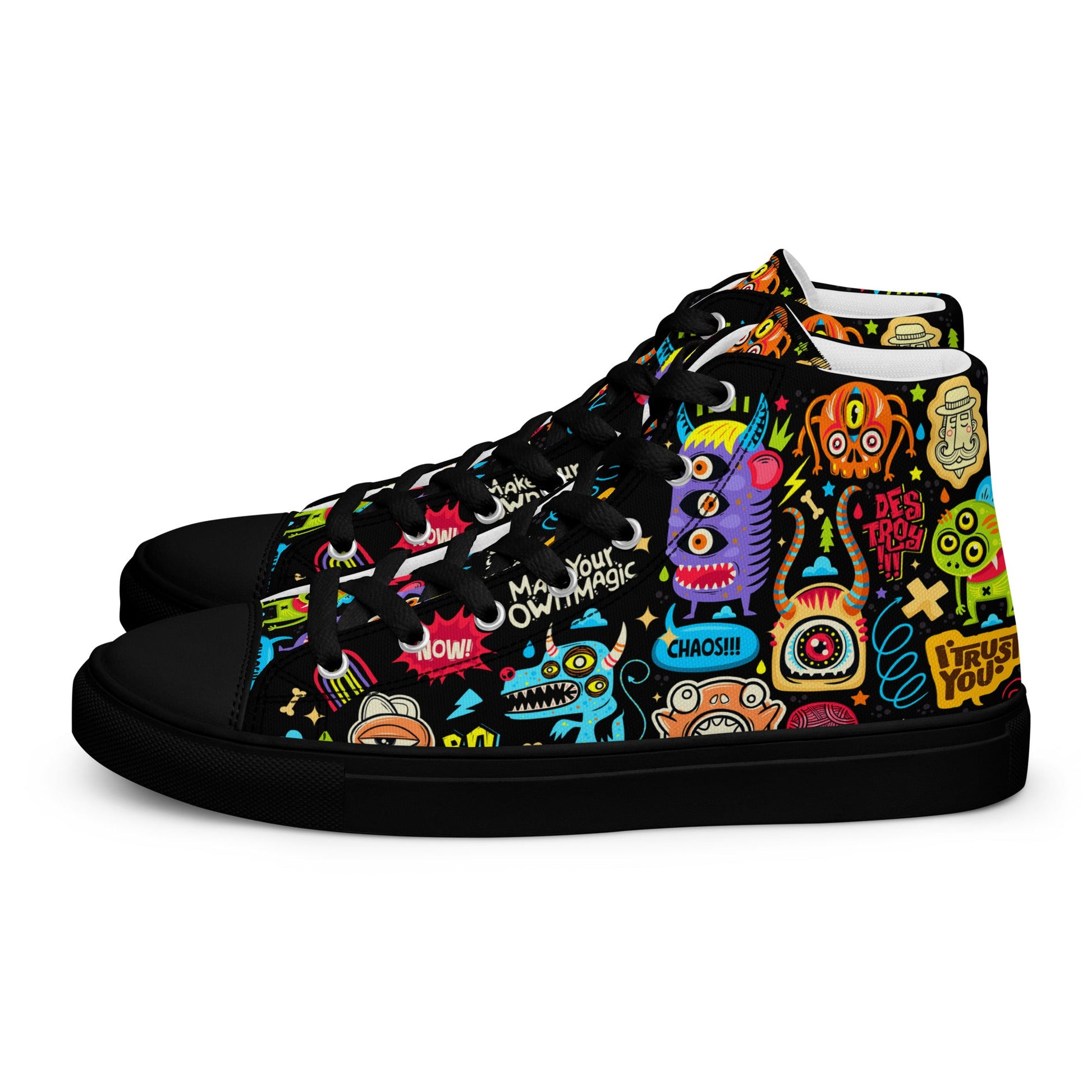 Unisex high top canvas shoes - Little monsters - Shoes