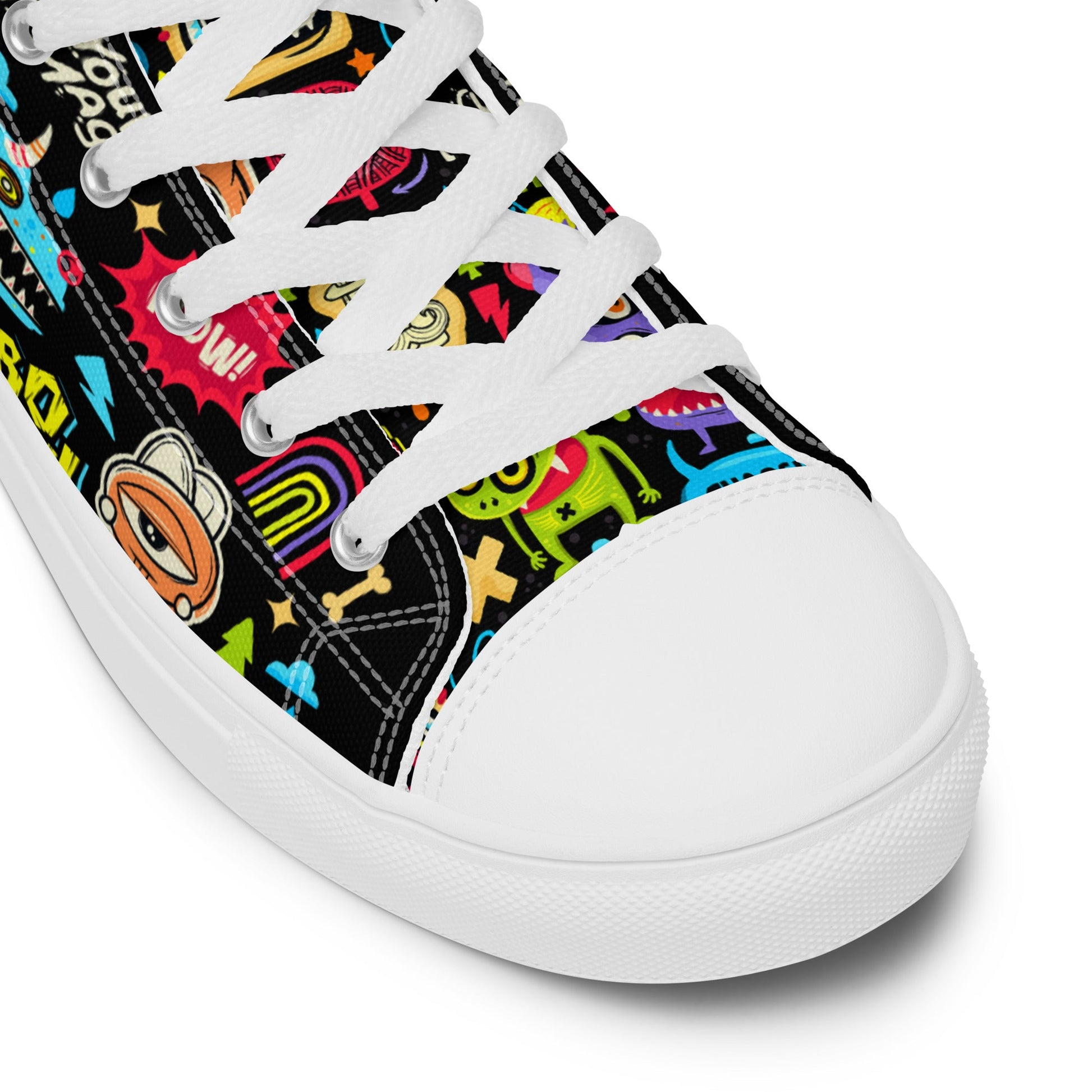Unisex high top canvas shoes - Little monsters - Shoes