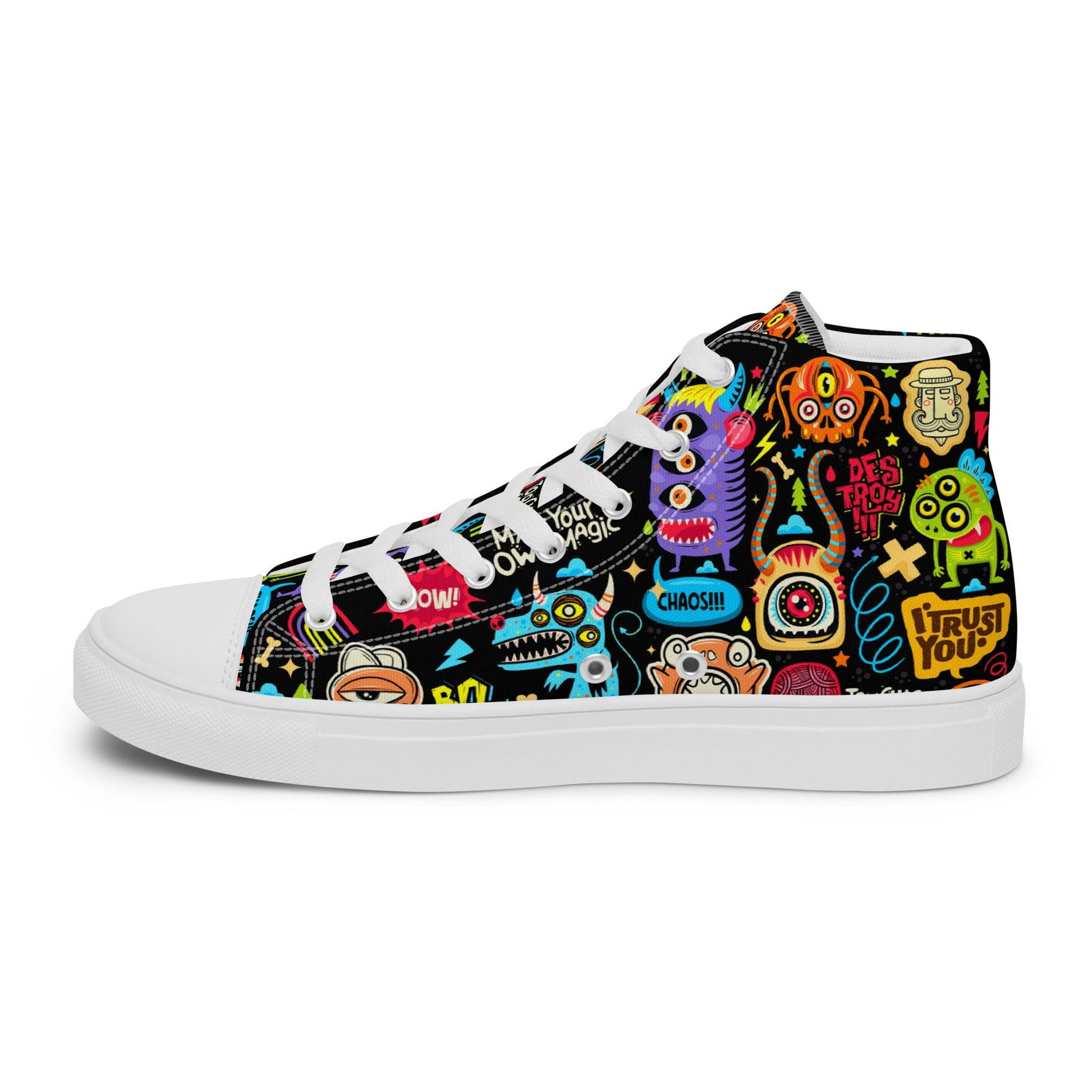 Unisex high top canvas shoes - Little monsters - Shoes