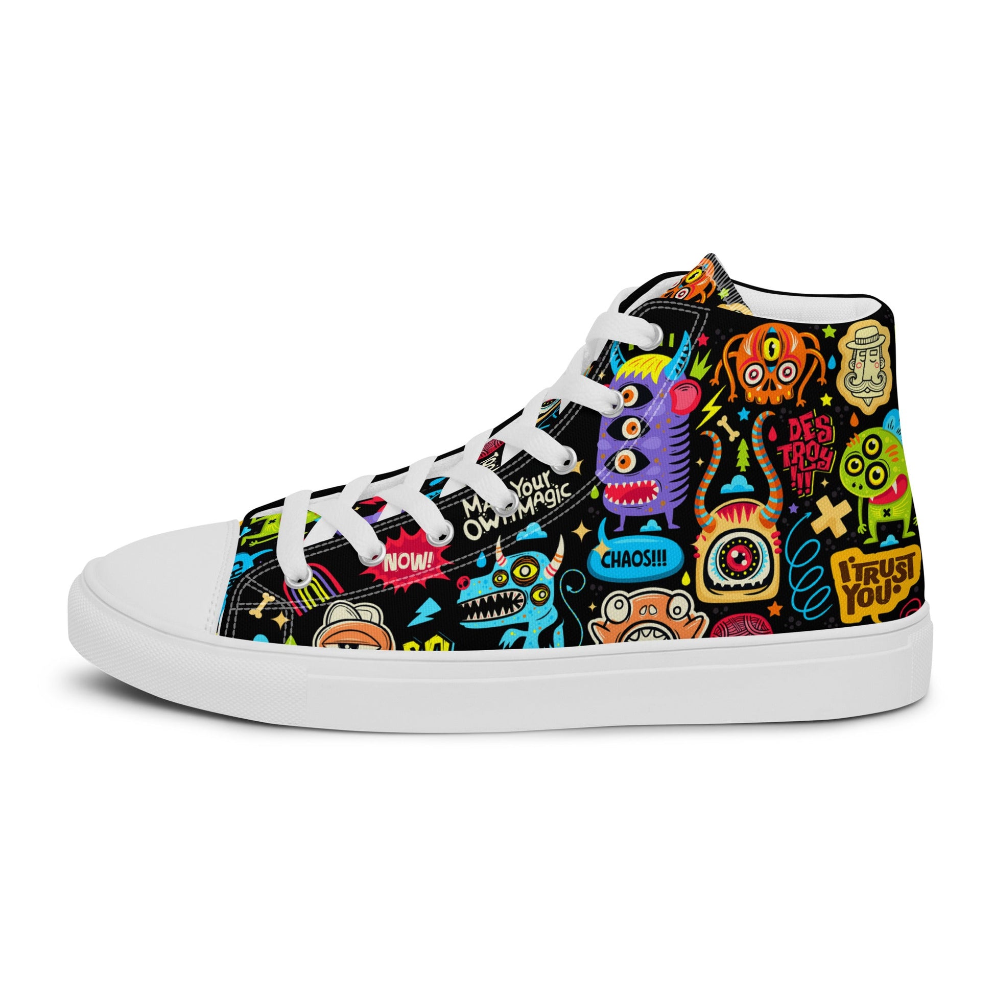 Unisex high top canvas shoes - Little monsters - Shoes