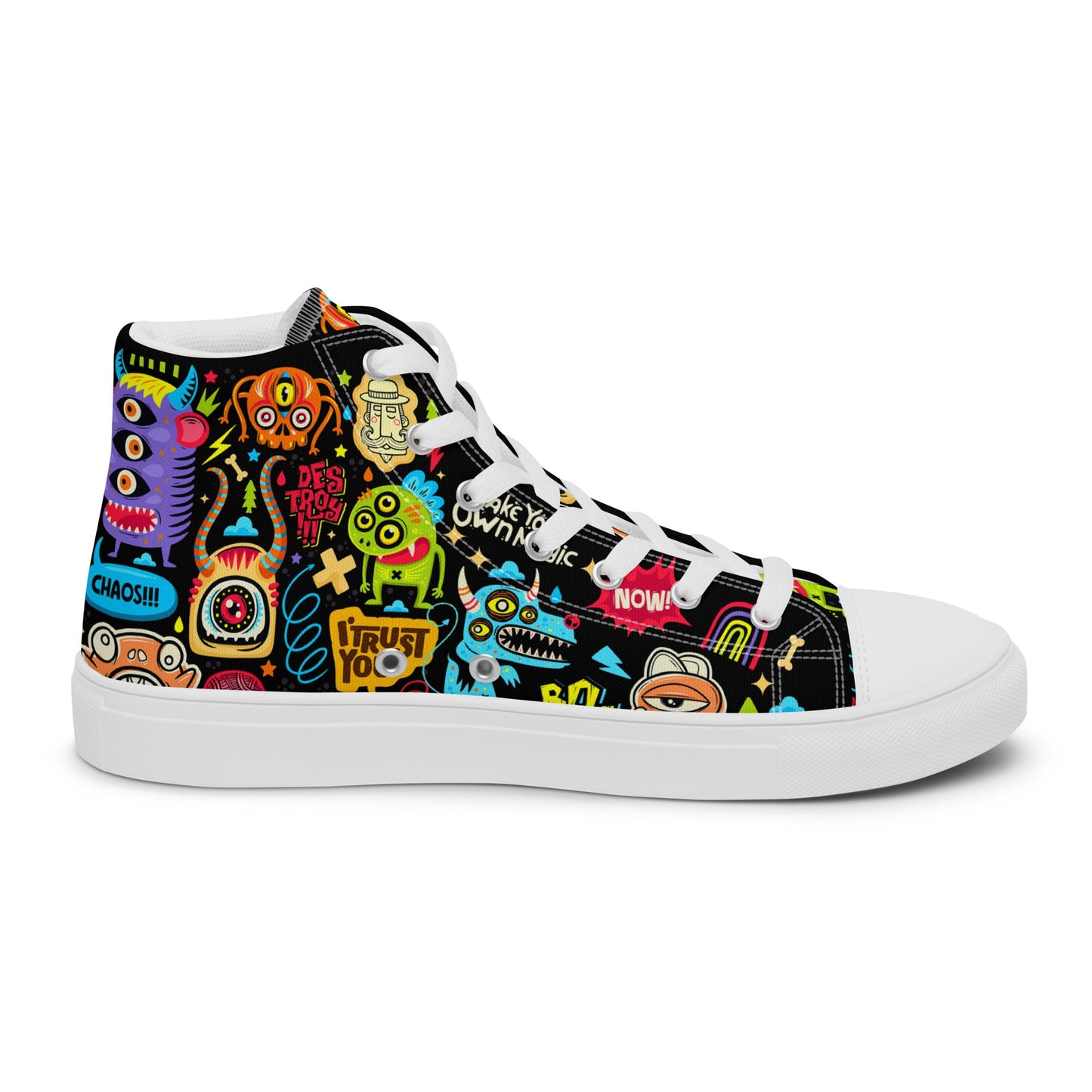 Unisex high top canvas shoes - Little monsters - Shoes