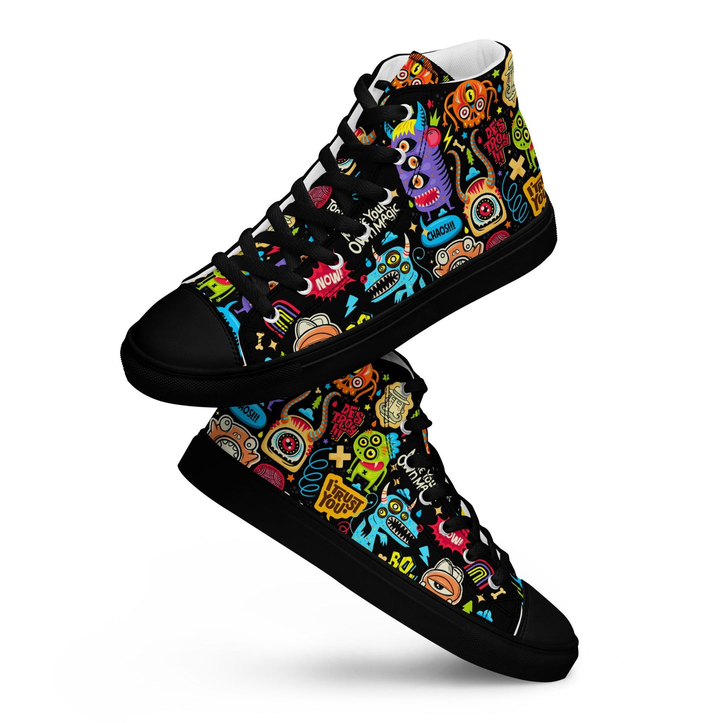 Unisex high top canvas shoes - Little monsters - Shoes