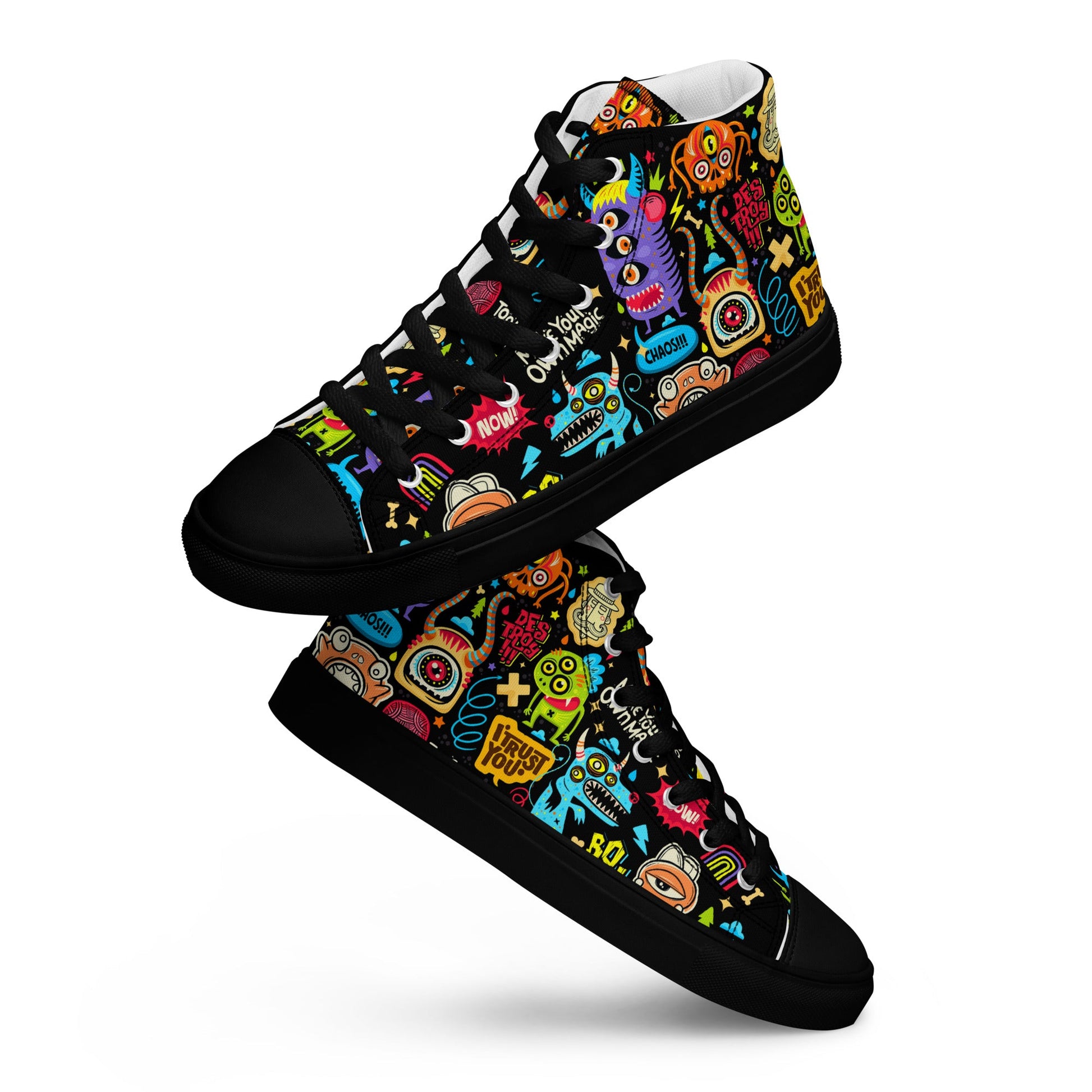 Unisex high top canvas shoes - Little monsters - Shoes