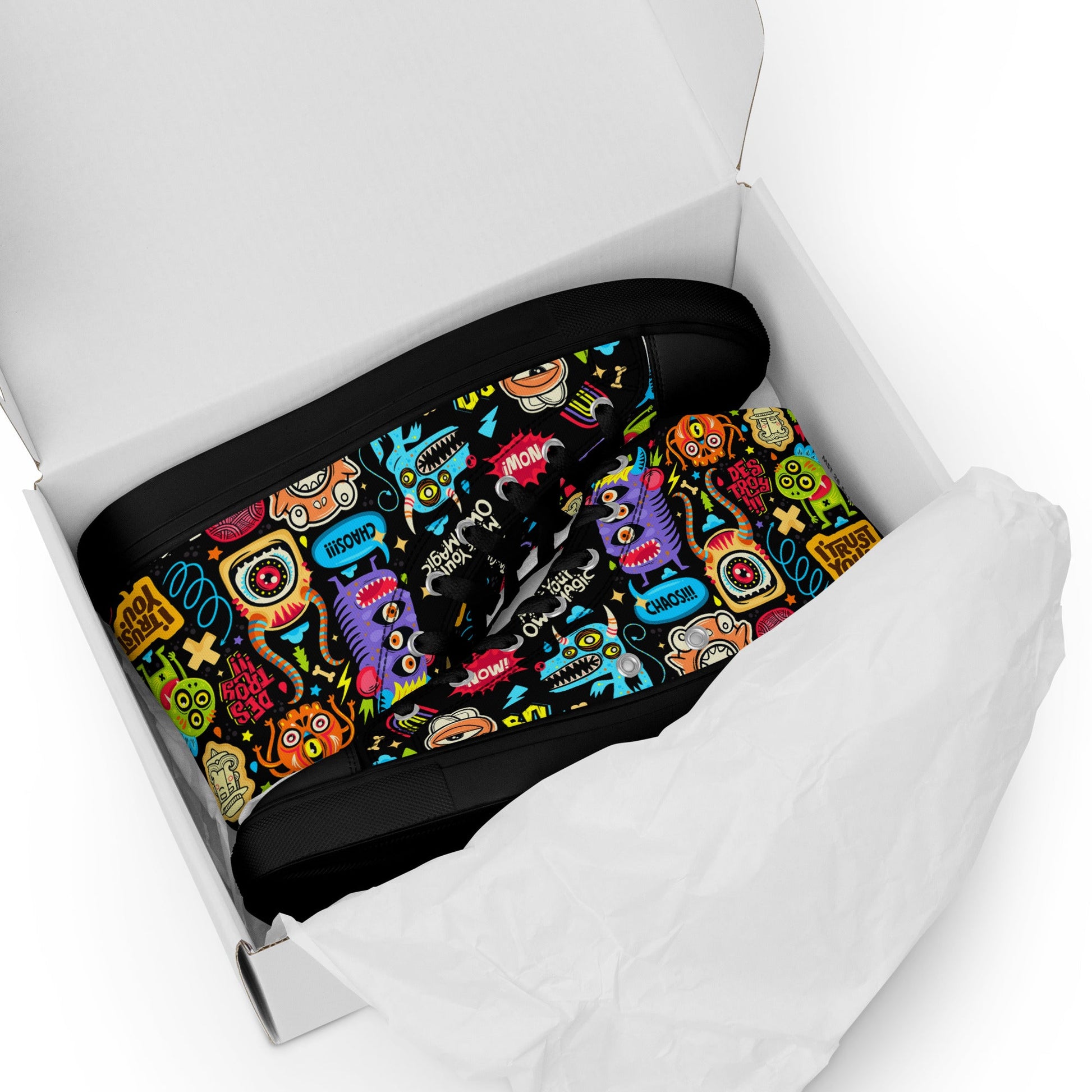 Unisex high top canvas shoes - Little monsters - Shoes