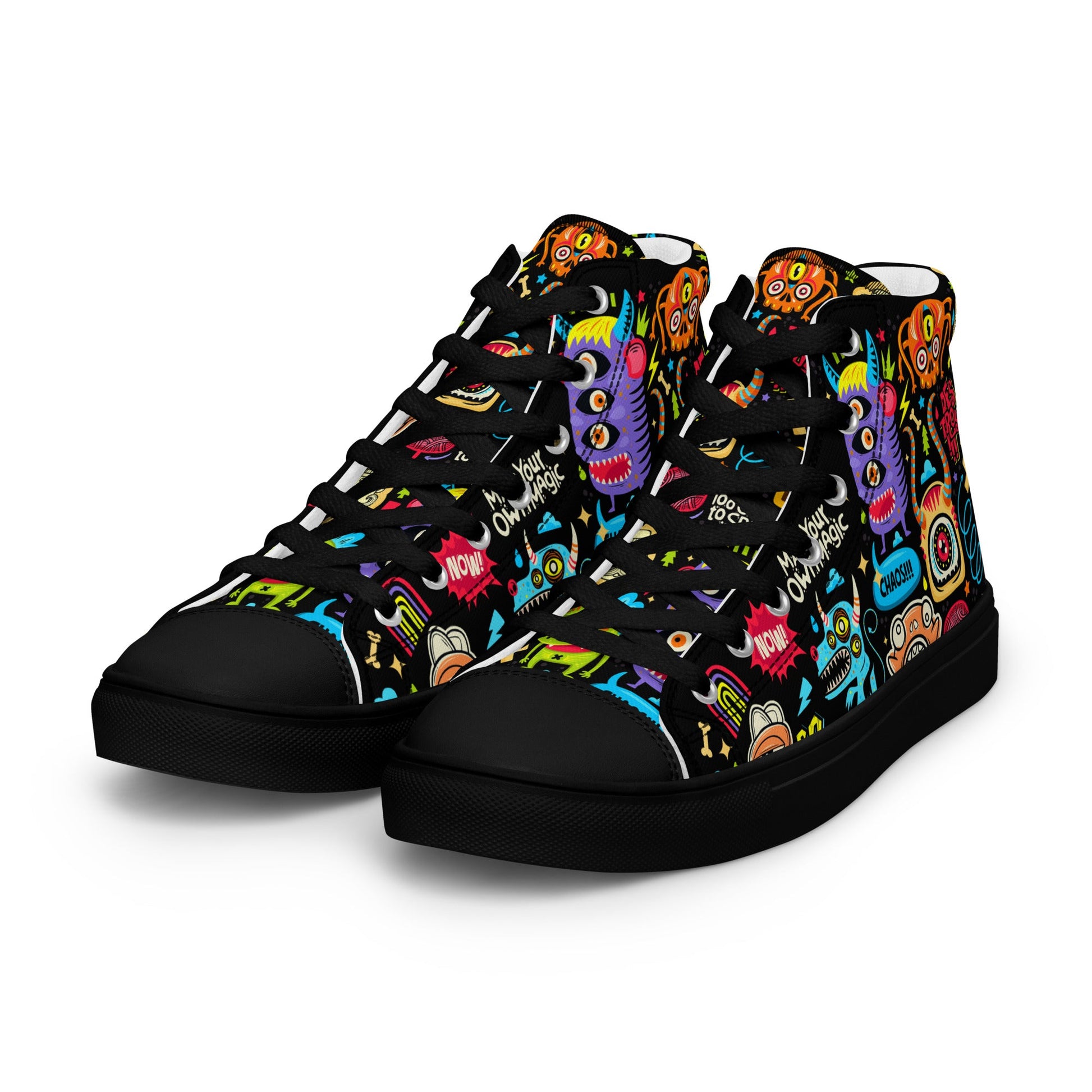 Unisex high top canvas shoes - Little monsters - Shoes