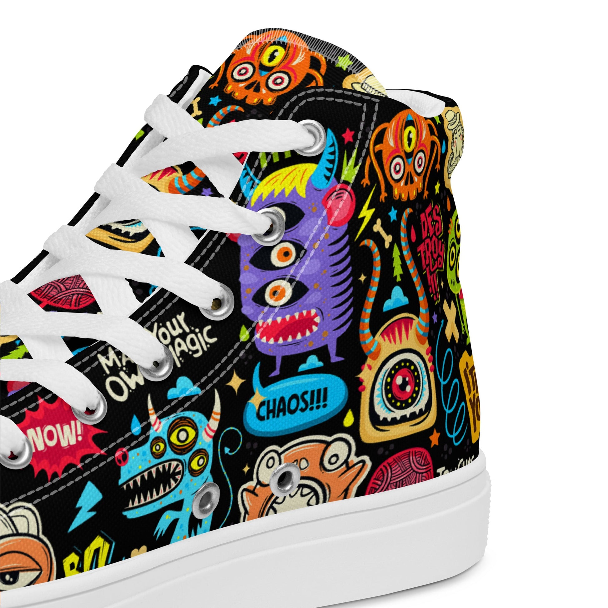 Unisex high top canvas shoes - Little monsters - Shoes