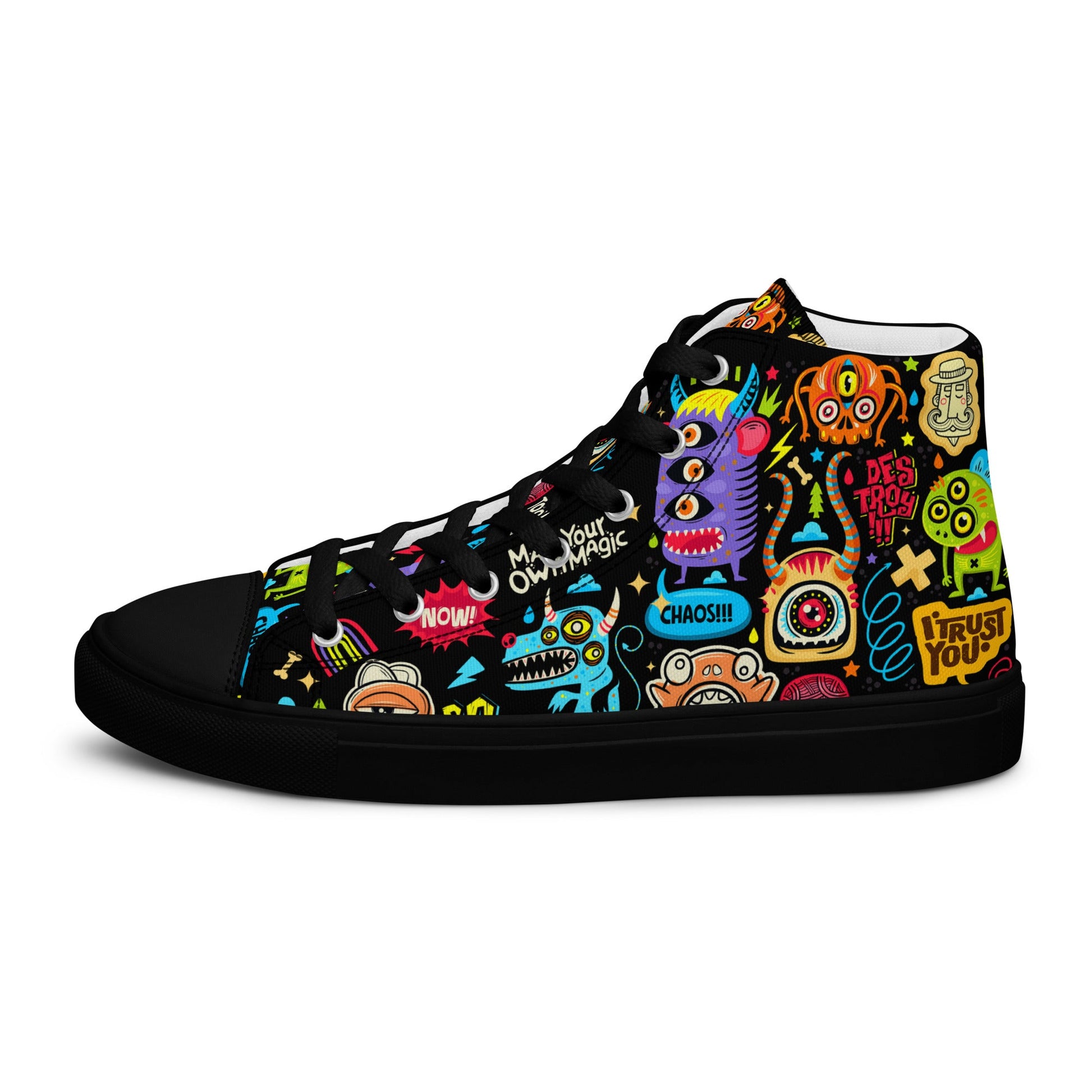 Unisex high top canvas shoes - Little monsters - Shoes