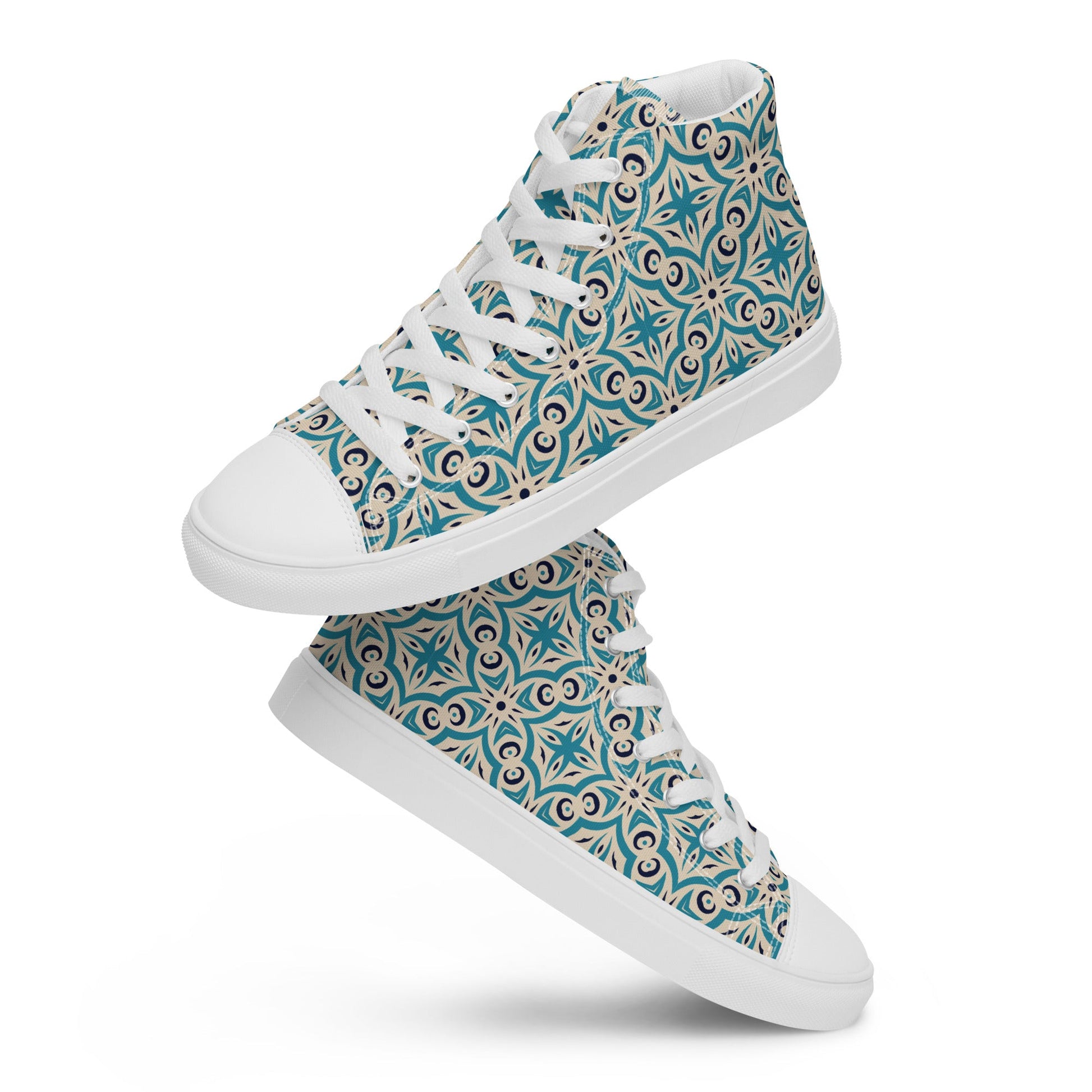 Unisex high top canvas shoes - Oriental Pattern - Shoes