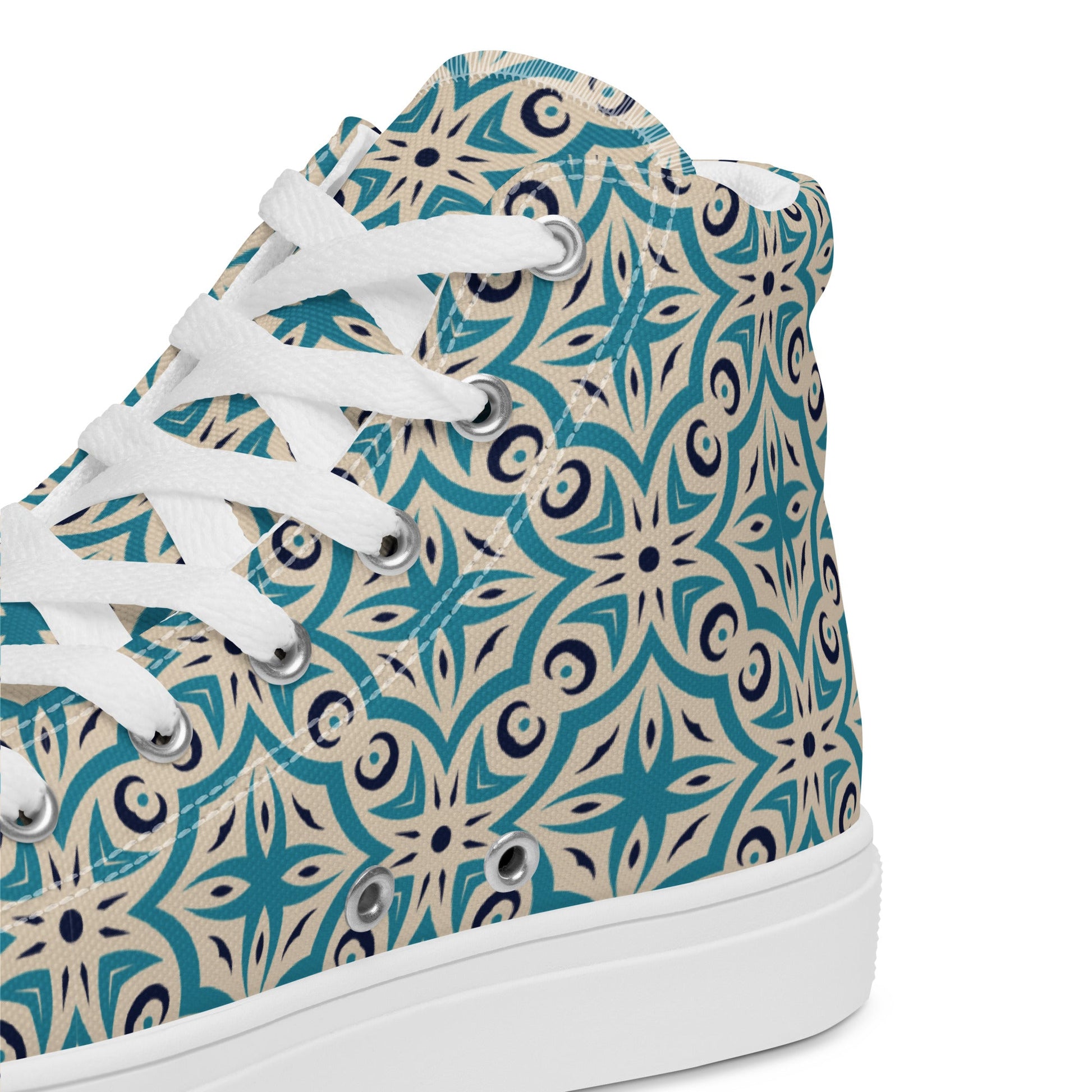 Unisex high top canvas shoes - Oriental Pattern - Shoes