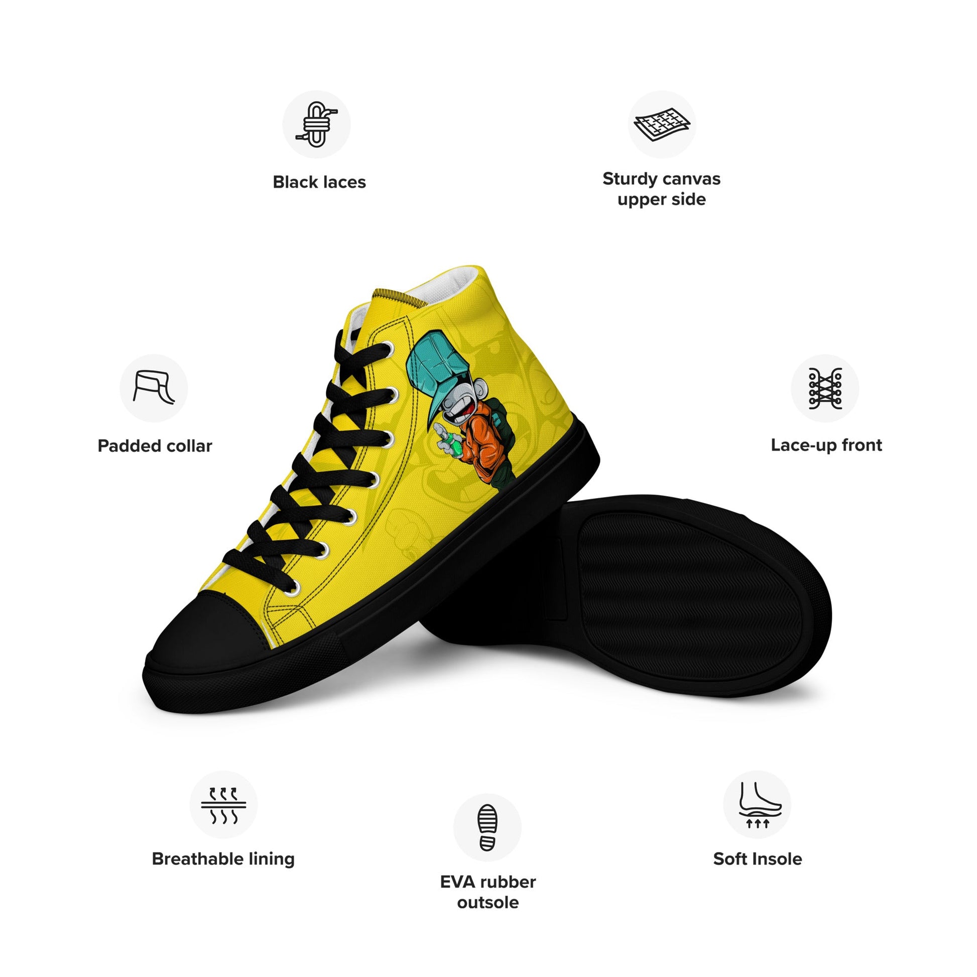 Unisex high top canvas shoes- Sprayer - Shoes