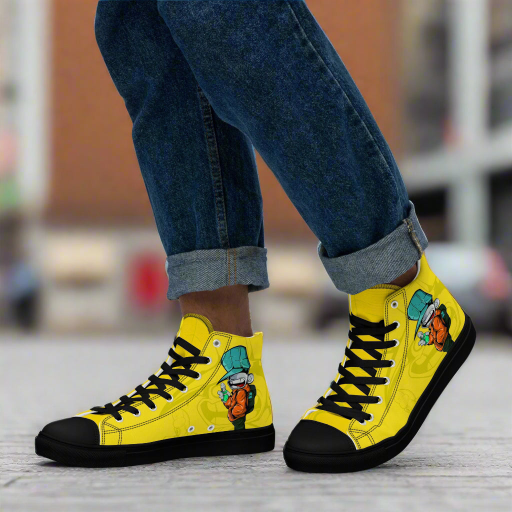 Unisex high top canvas shoes- Sprayer - Shoes