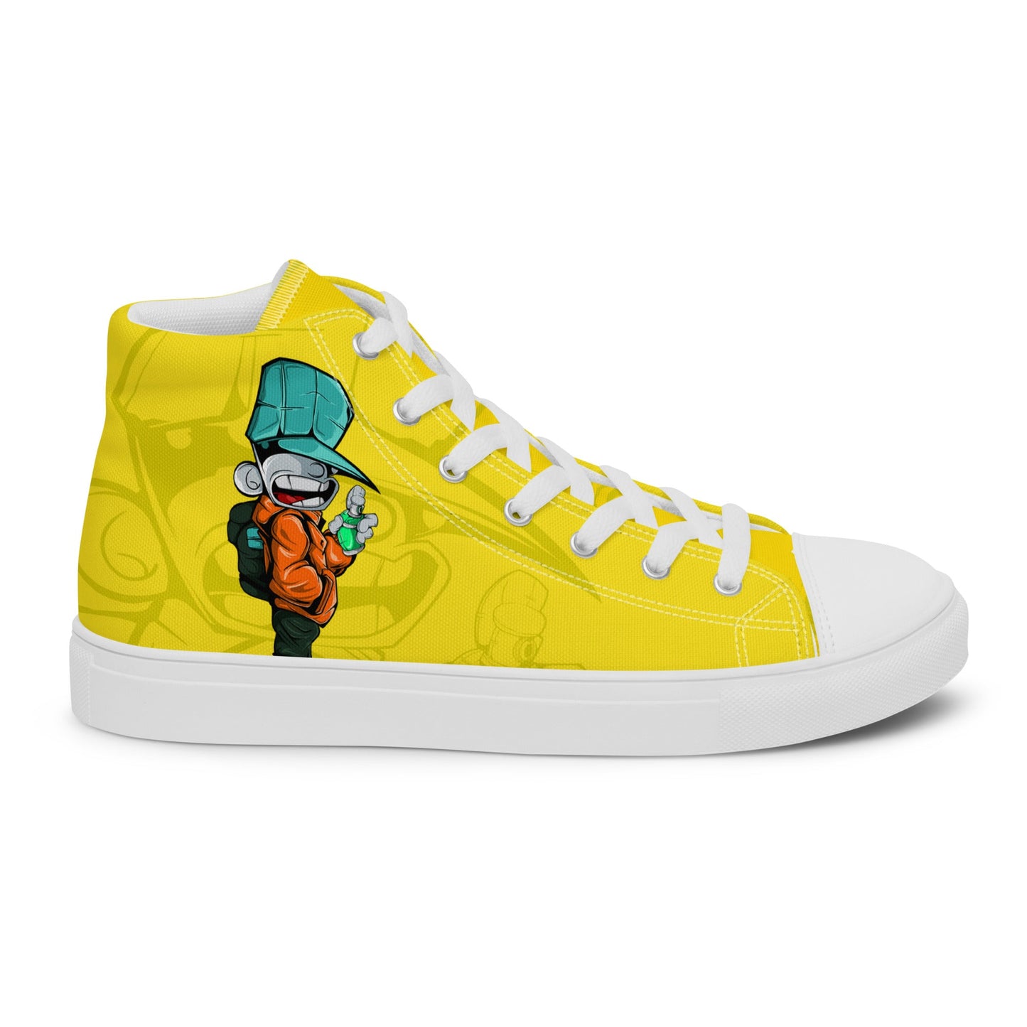 Unisex high top canvas shoes- Sprayer - White / 5 - Shoes