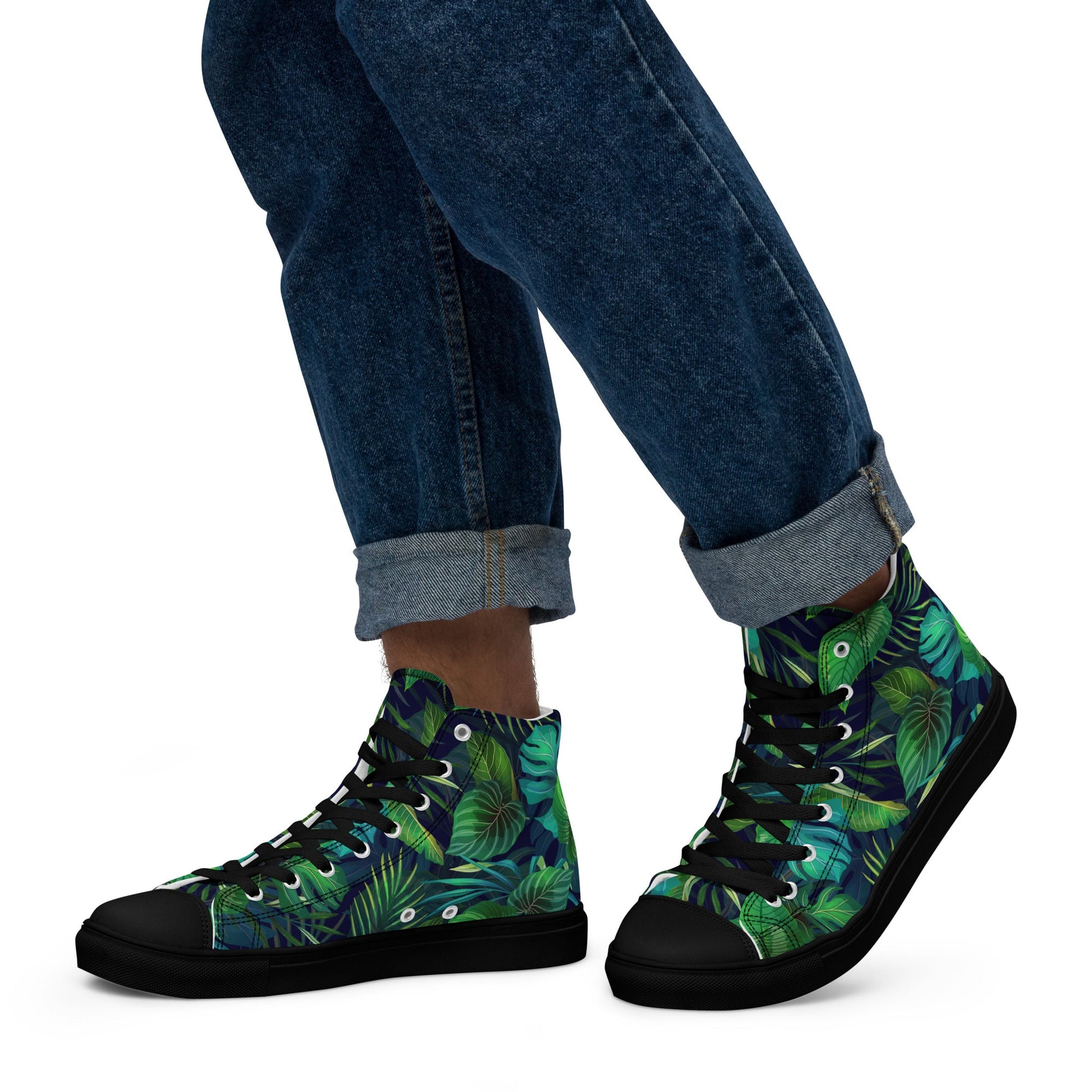 Unisex high top canvas shoes - Tropical - Shoes