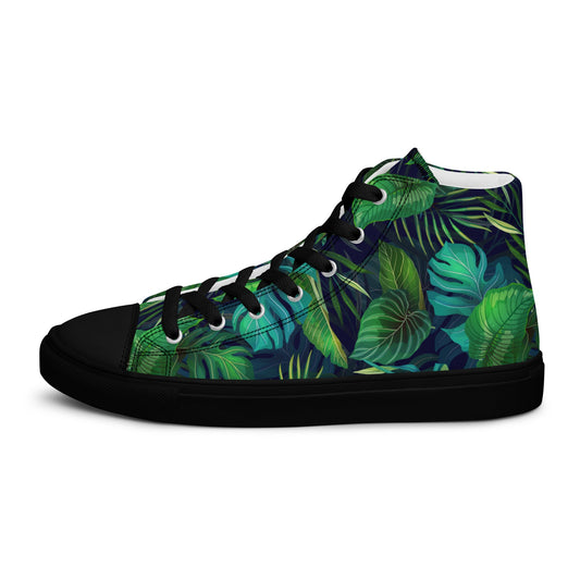 Unisex high top canvas shoes - Tropical - Shoes