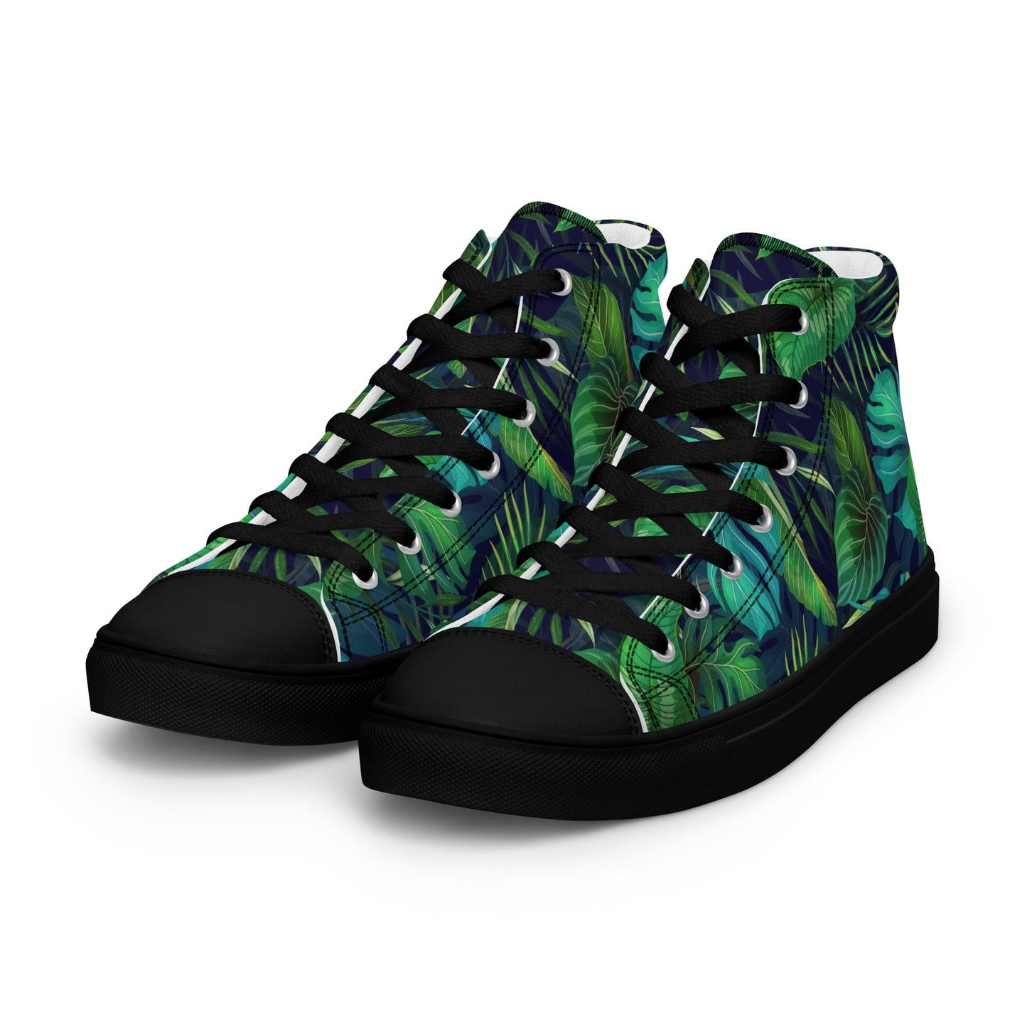 Unisex high top canvas shoes - Tropical - Shoes