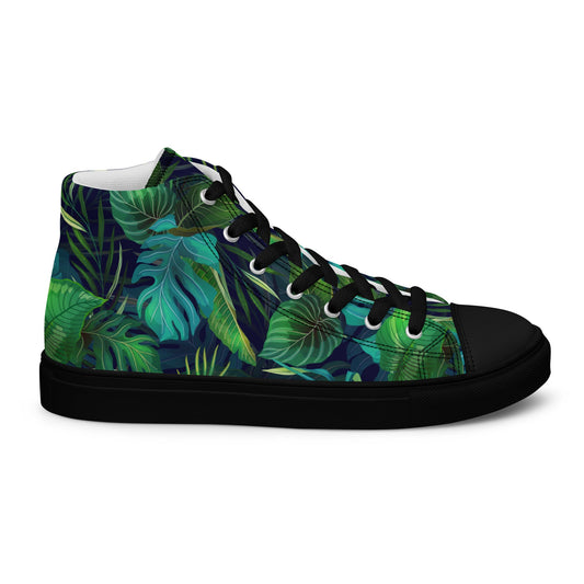 Unisex high top canvas shoes - Tropical - 5 - Shoes