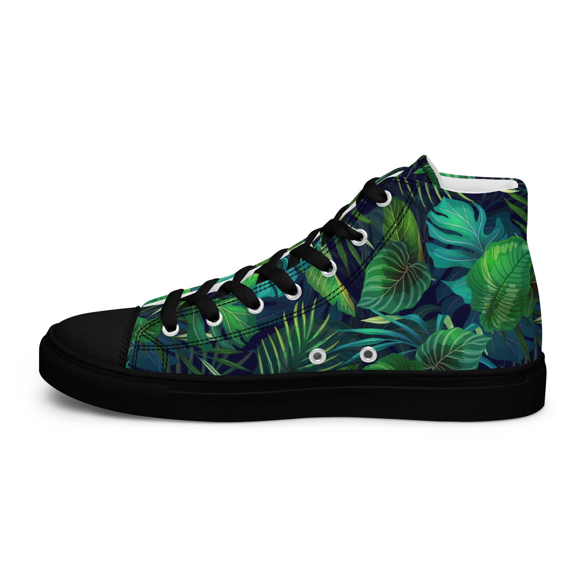 Unisex high top canvas shoes - Tropical - Shoes