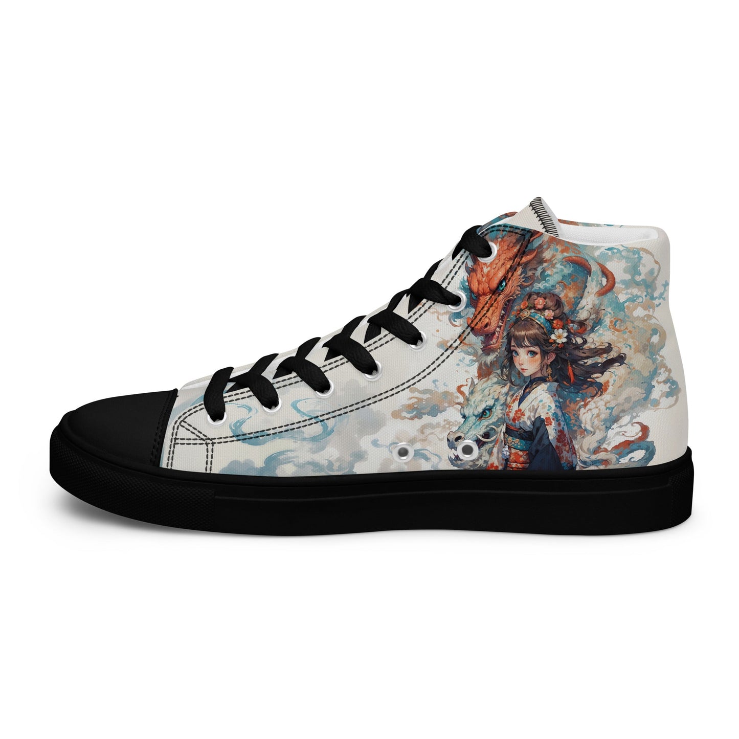 Unisex high top canvas shoes - Two Dragons - Shoes