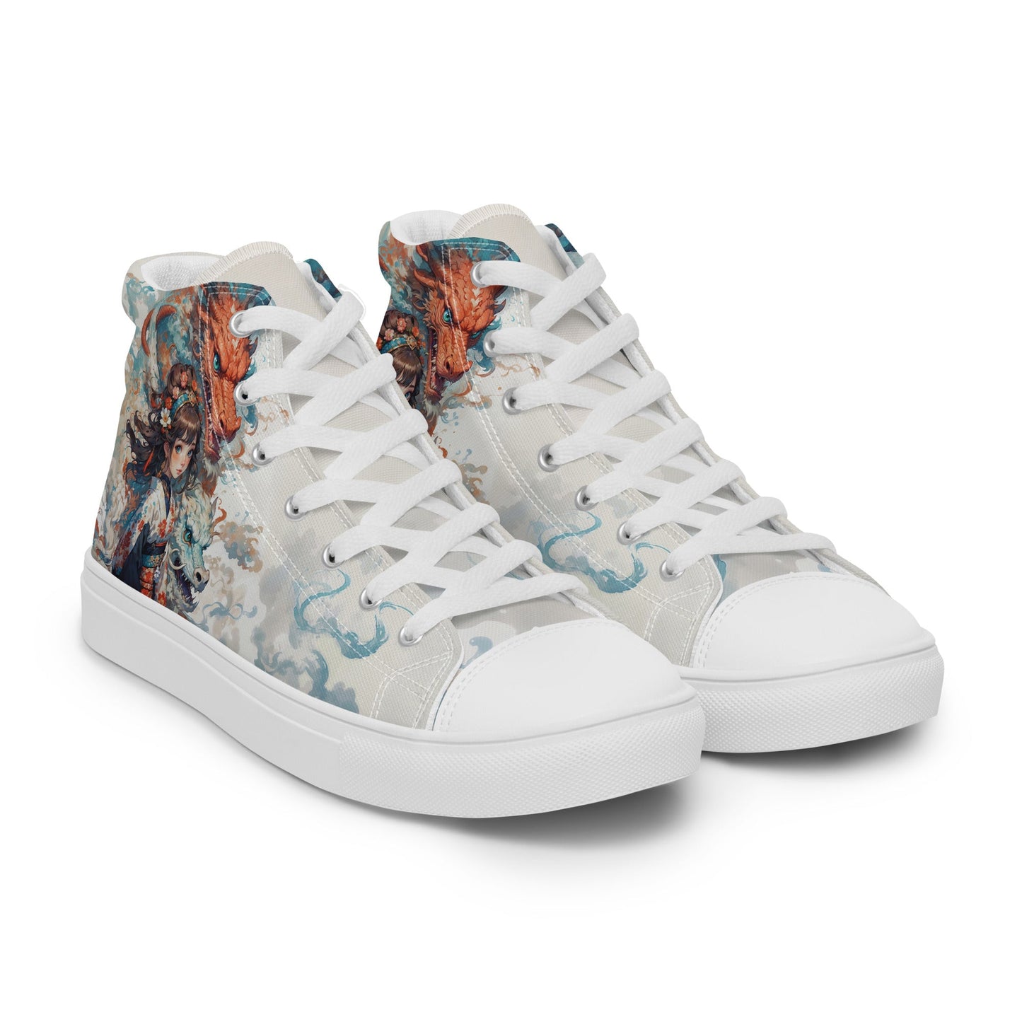 Unisex high top canvas shoes - Two Dragons - Shoes