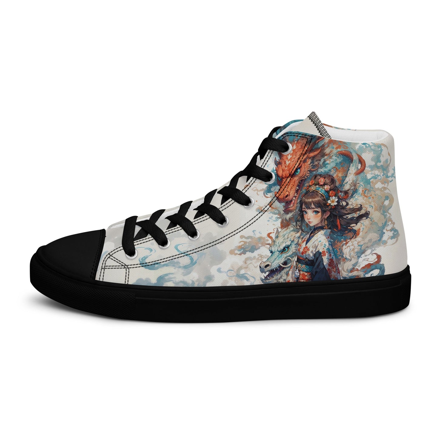 Unisex high top canvas shoes - Two Dragons - Shoes