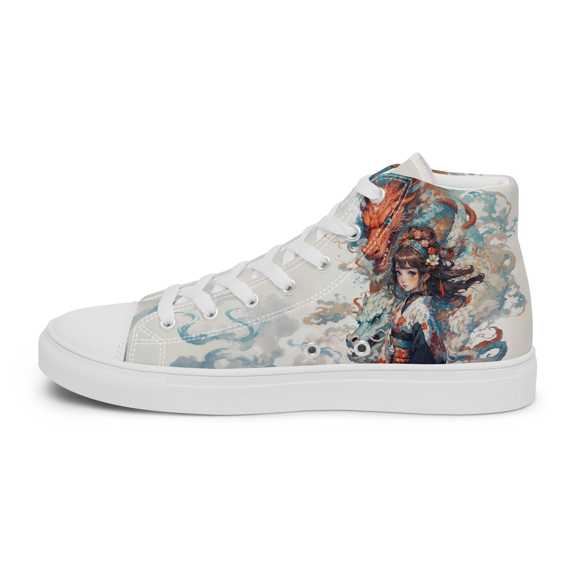 Unisex high top canvas shoes - Two Dragons - Shoes