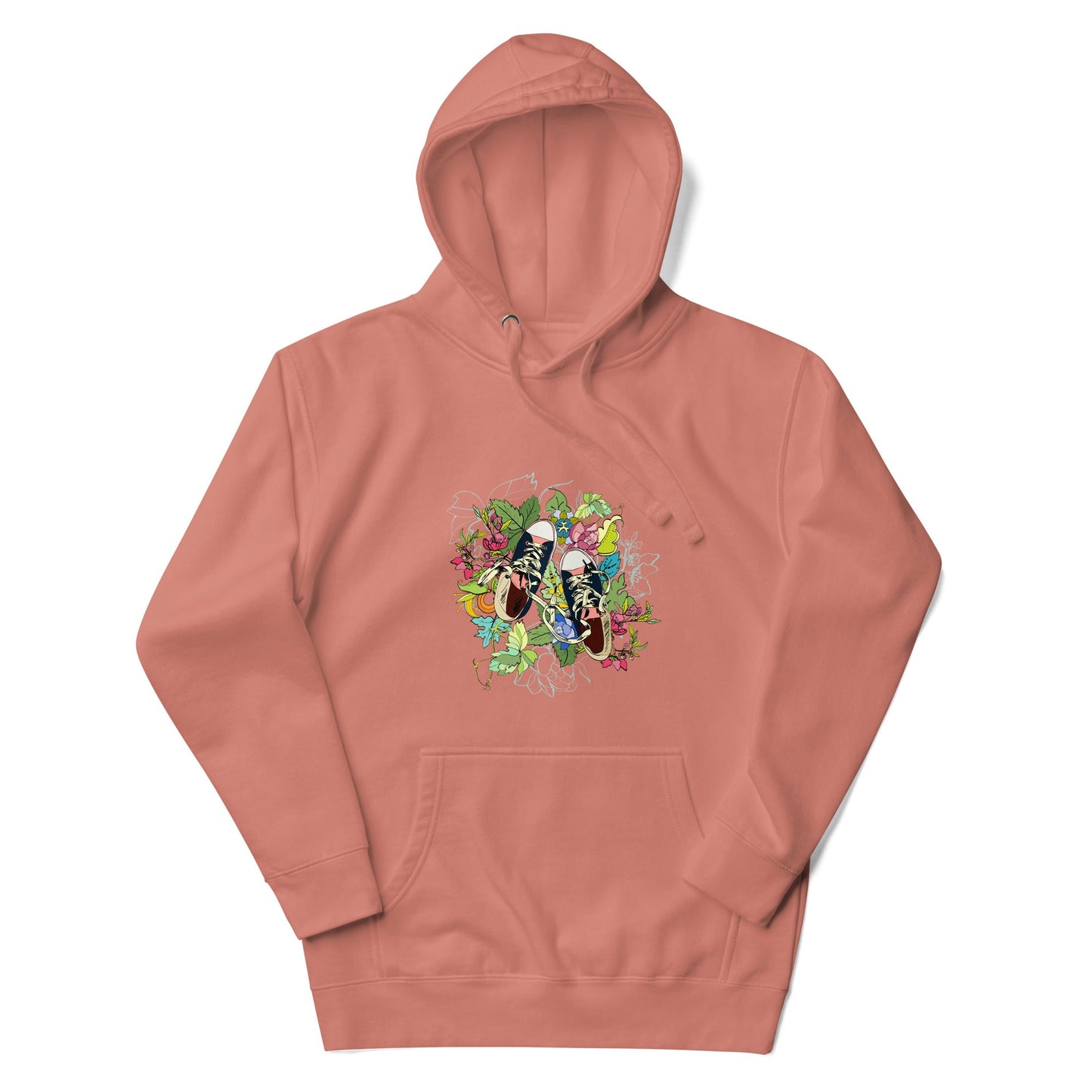 Unisex Hoodie - Floral Sneaker Fusion - Hoodie