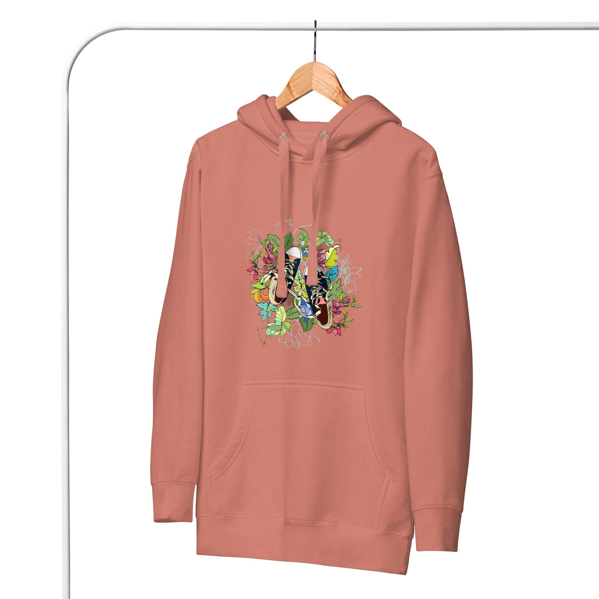 Unisex Hoodie - Floral Sneaker Fusion - Hoodie