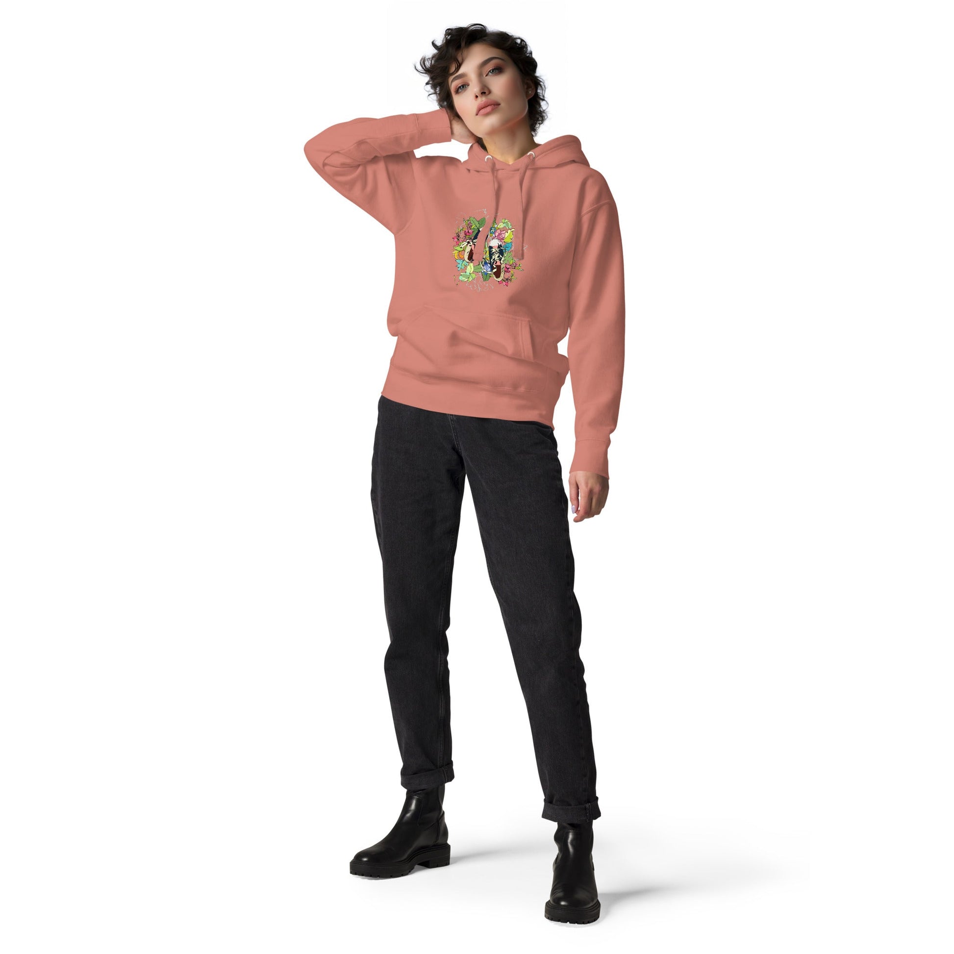 Unisex Hoodie - Floral Sneaker Fusion - Hoodie