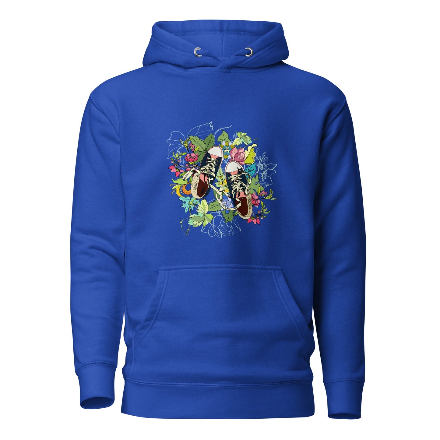 Unisex Hoodie - Floral Sneaker Fusion - Team Royal / S - Hoodie