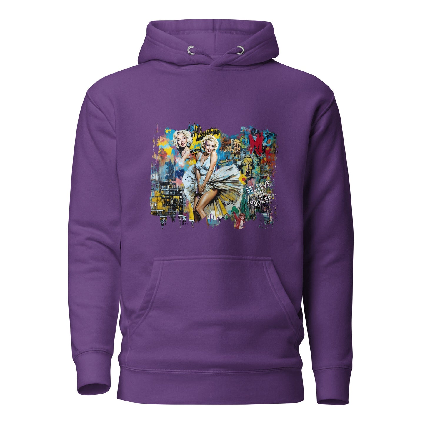 Unisex Hoodie - Popart Marilyn - Purple / S - Hoodie