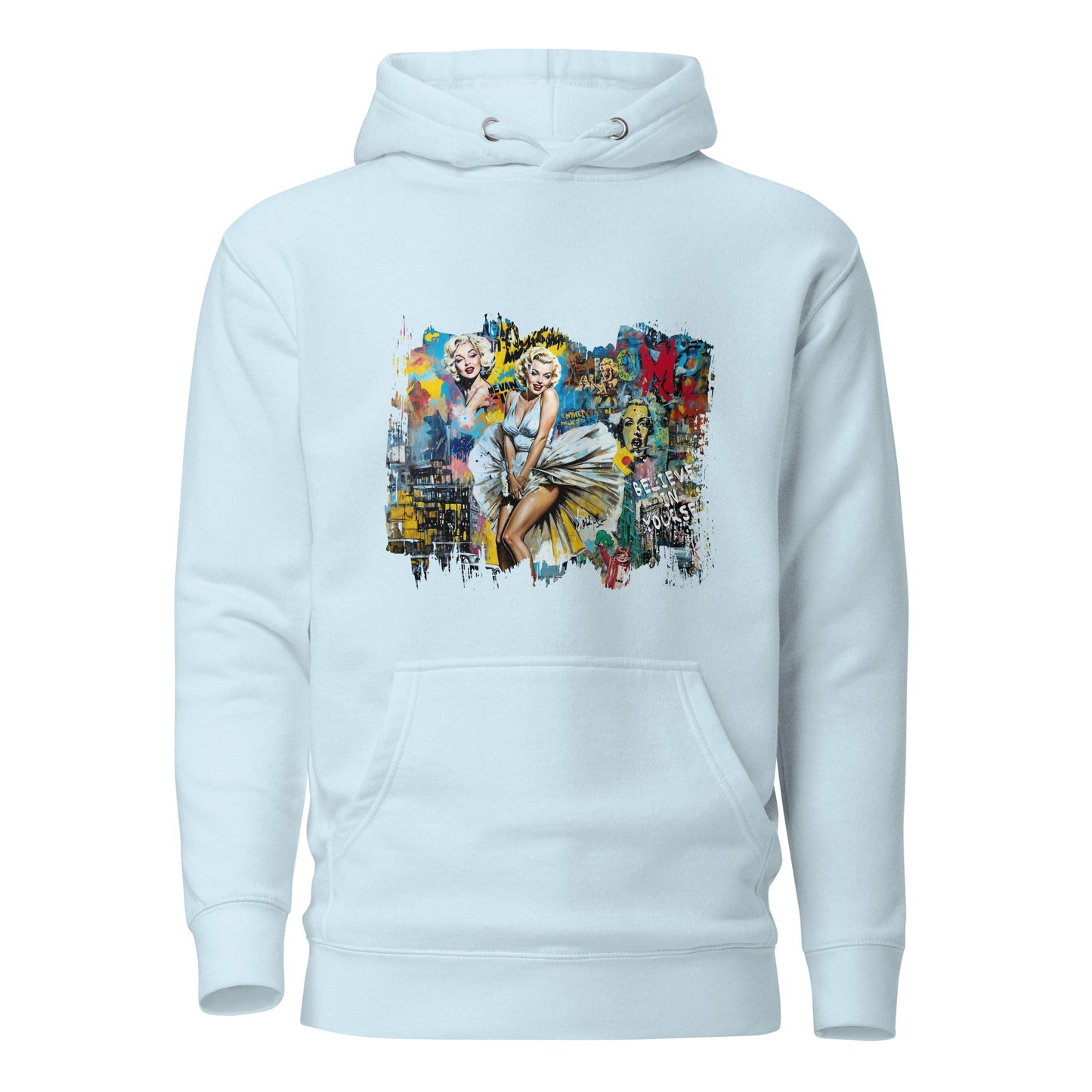 Unisex Hoodie - Popart Marilyn - Sky Blue / S - Hoodie