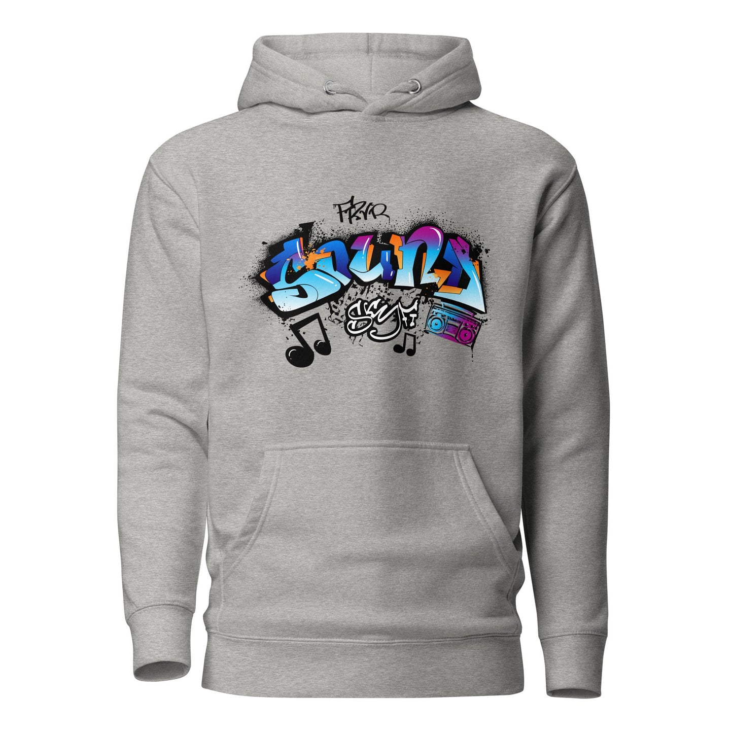 Unisex Hoodie- Sonic Graffiti Vibes - Carbon Grey / S - Hoodie