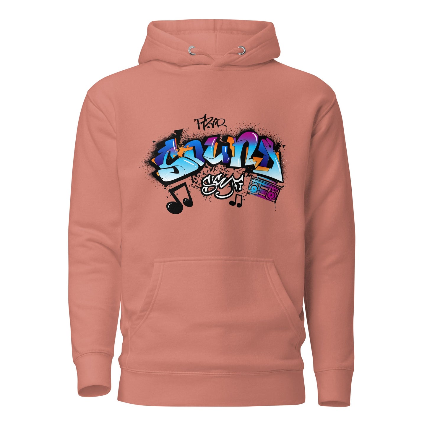 Unisex Hoodie- Sonic Graffiti Vibes - Dusty Rose / S - Hoodie