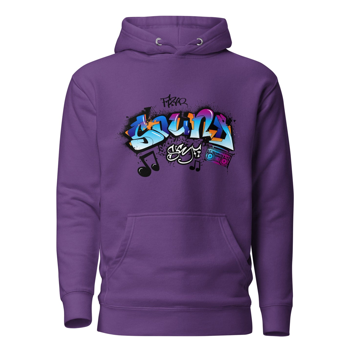 Unisex Hoodie- Sonic Graffiti Vibes - Purple / S - Hoodie