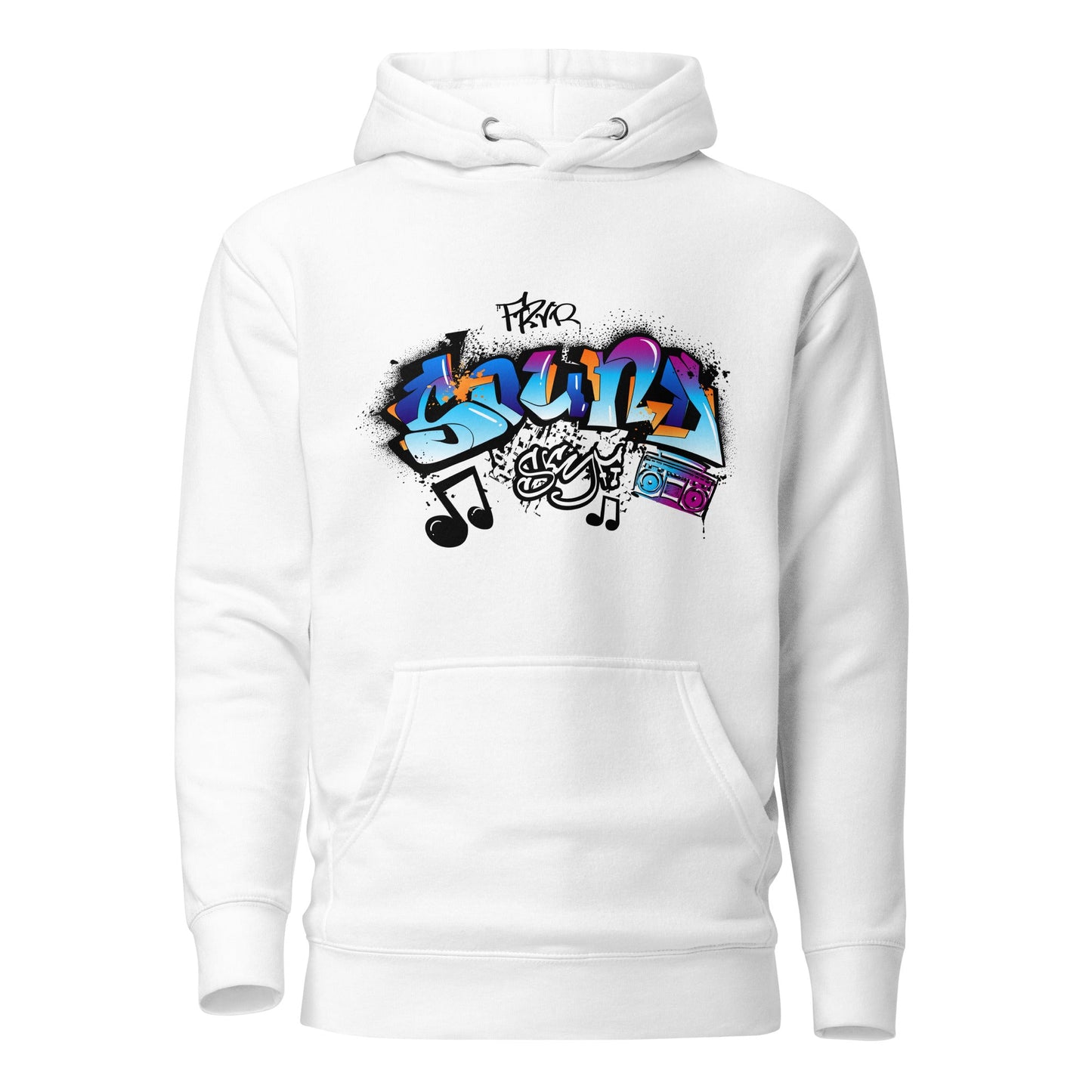 Unisex Hoodie- Sonic Graffiti Vibes - White / S - Hoodie