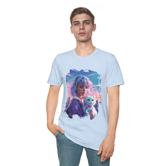 Unisex Softstyle T-Shirt - Anime Portrait of Cute and Cool - T-Shirt