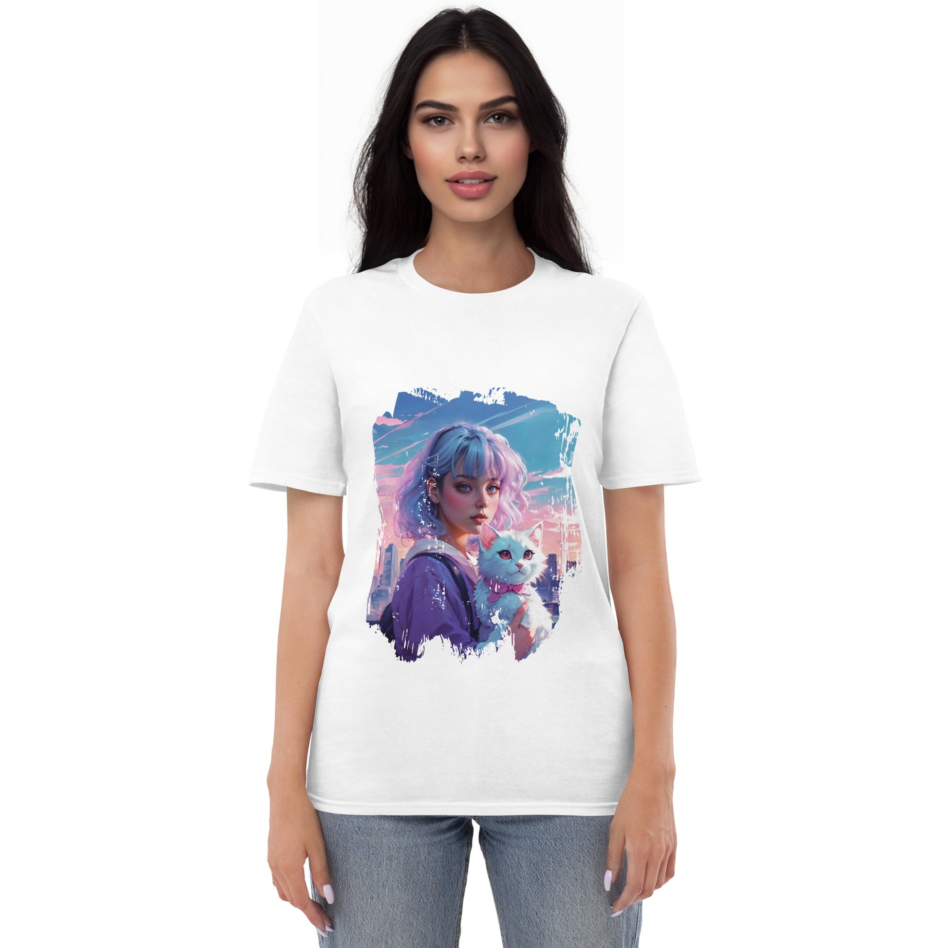 Unisex Softstyle T-Shirt - Anime Portrait of Cute and Cool - T-Shirt