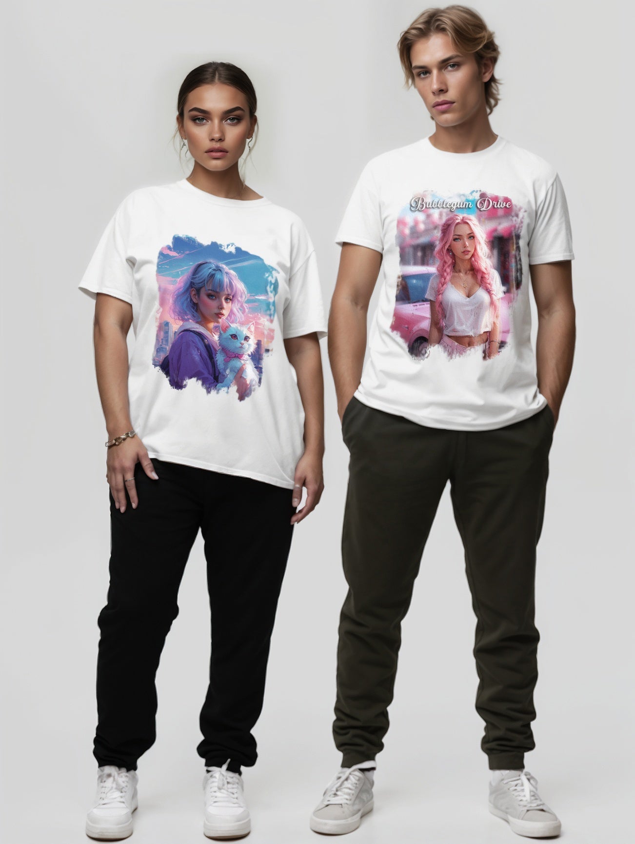 Unisex Softstyle T-Shirt - Bubblegum Drive Elegant Pink Car - T-Shirt