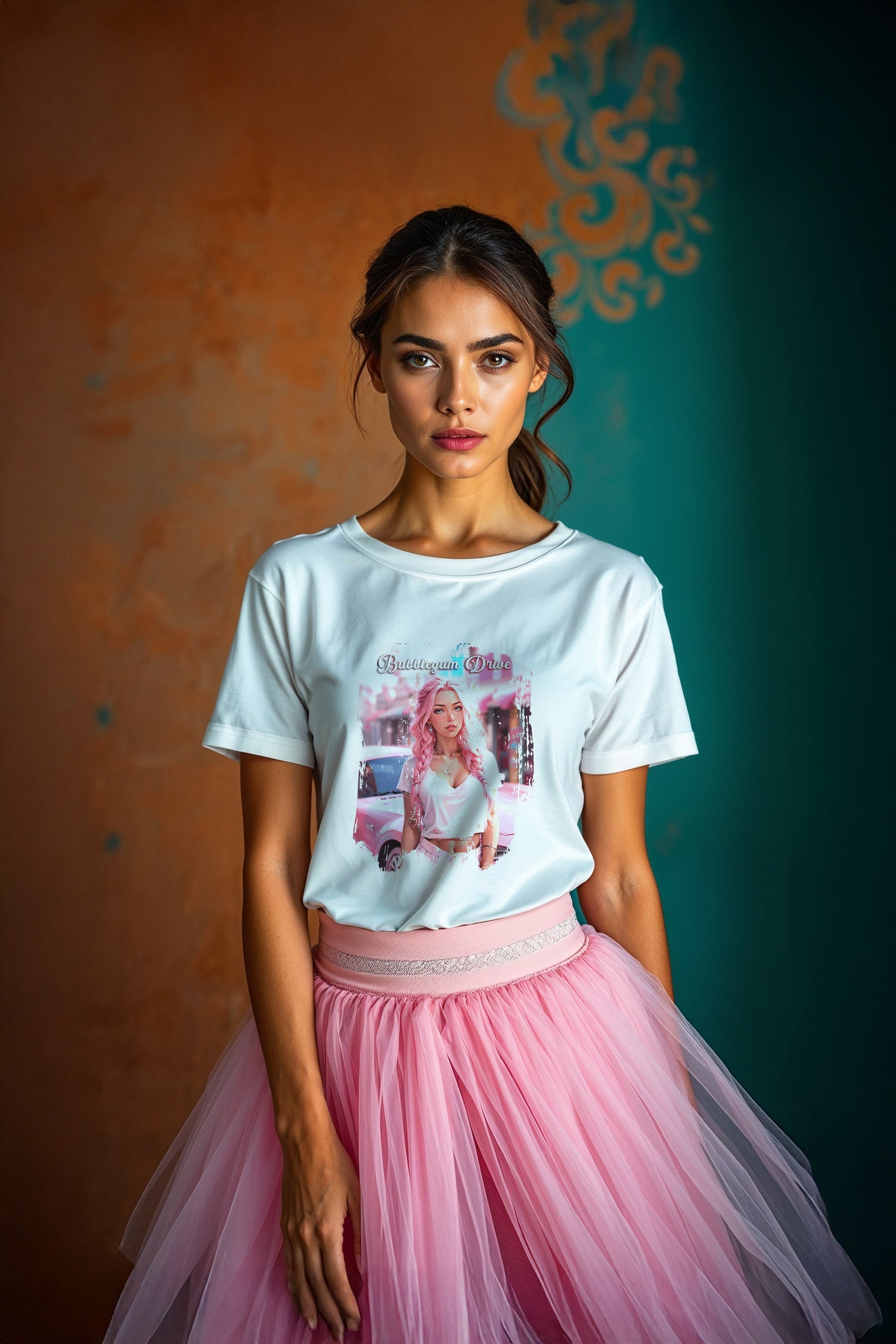 Unisex Softstyle T-Shirt - Bubblegum Drive Elegant Pink Car - T-Shirt
